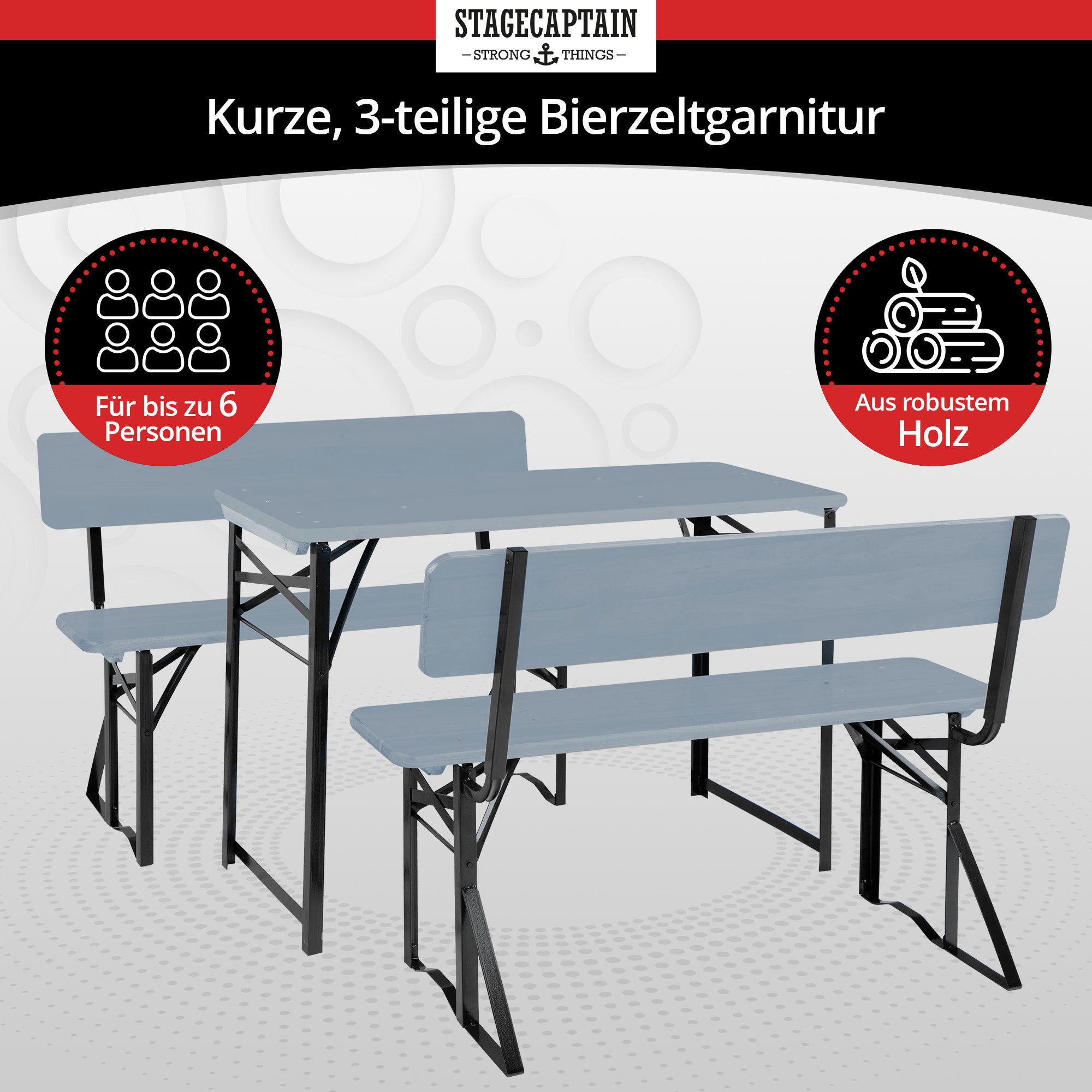 Stagecaptain Bierzeltgarnitur Hirschgarten BB-119 Sitzgarnitur mit Lehne 11 günstig online kaufen