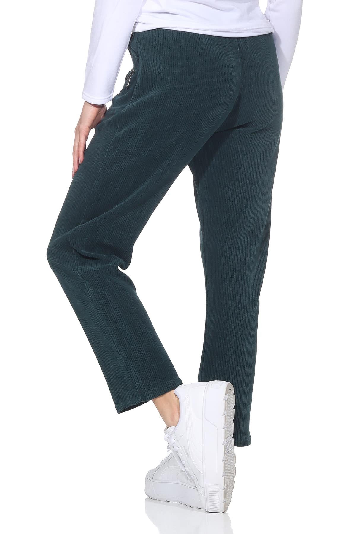 Cherry Berry Cordhose Damen Cordhose Kurzgröße Stoffhose bqueme Schlupfhose Übergangshose Kurzgröße, elastischer Bund, Unifarben