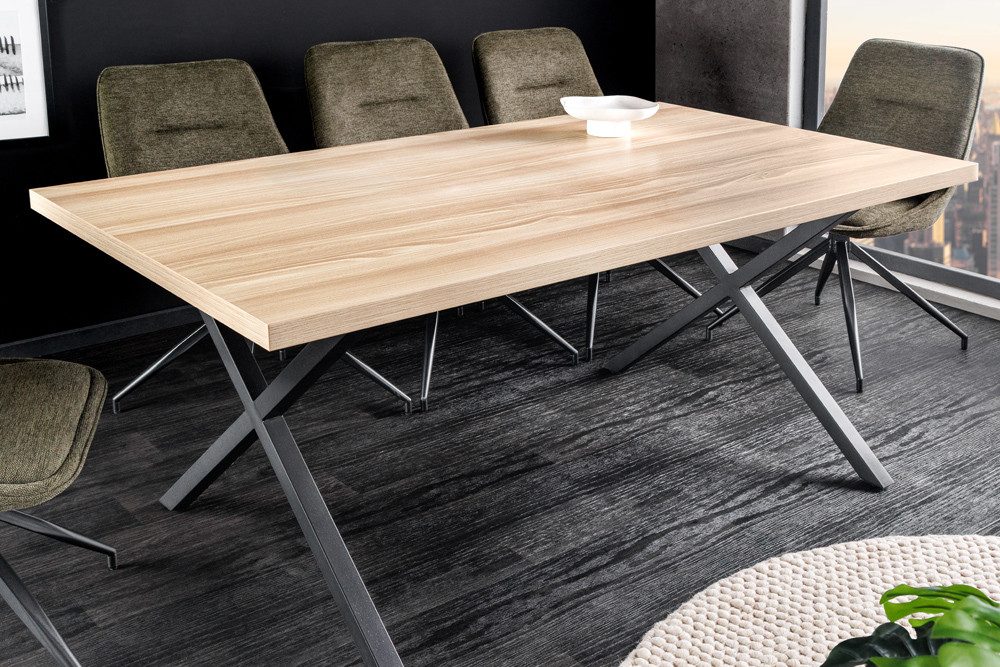 riess-ambiente Esstisch LOFT 160cm natur / schwarz - x-Gestell, Stahl, Holz günstig online kaufen