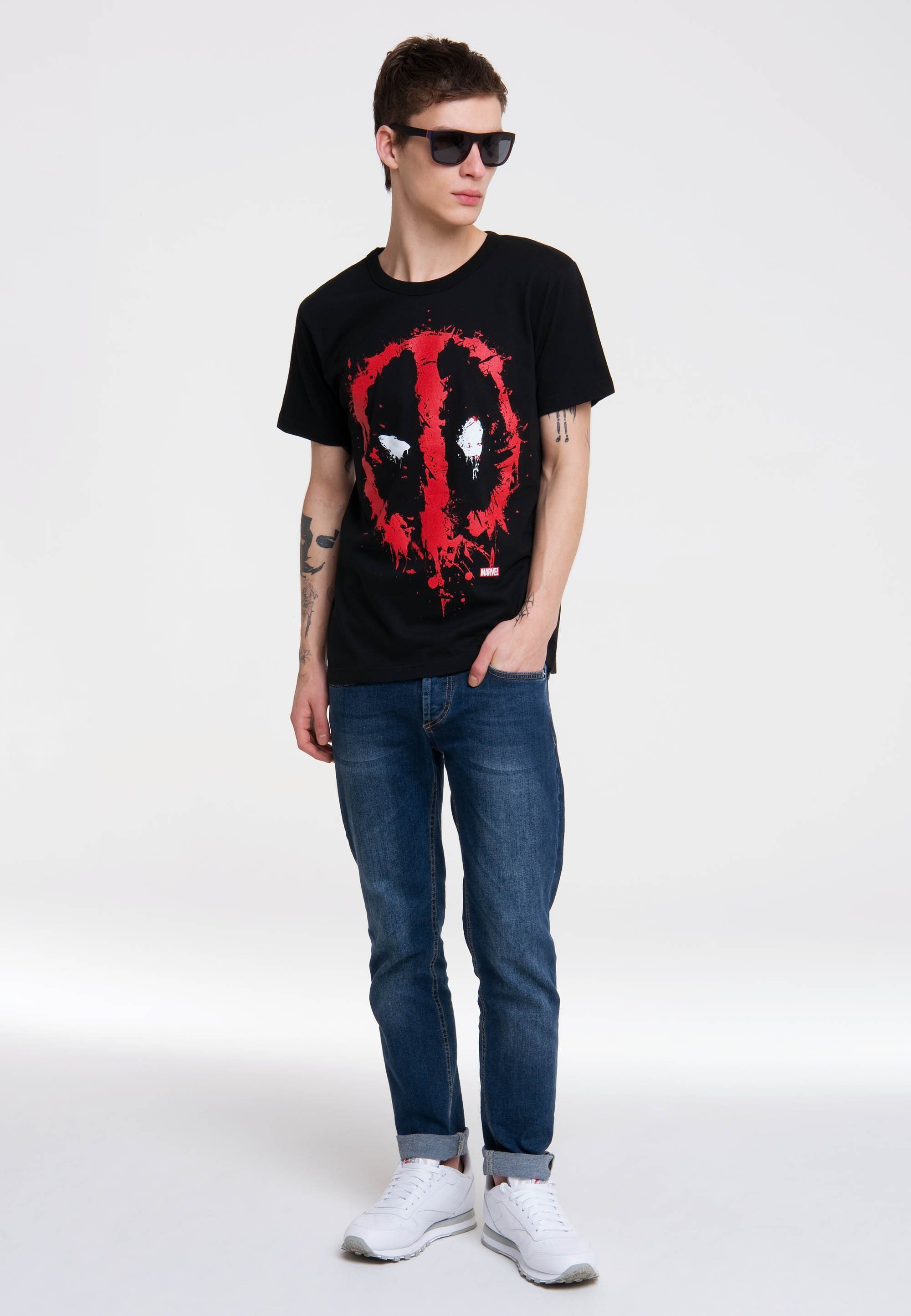 LOGOSHIRT T-Shirt Marvel Deadpool Face mit günstig online kaufen