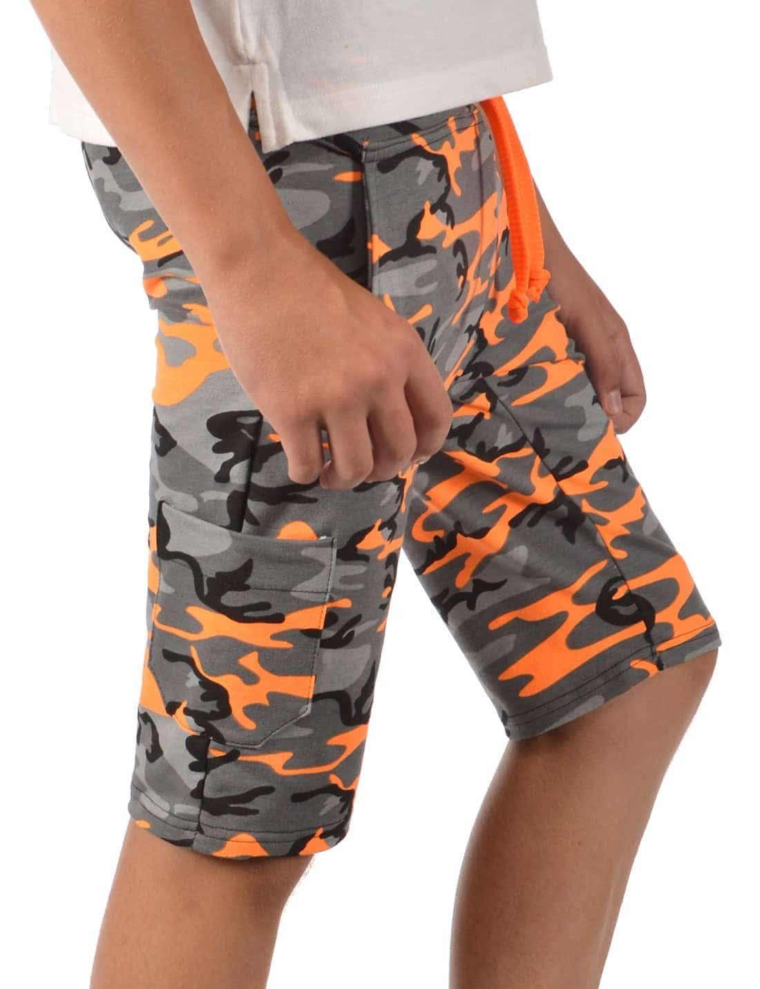 Orange Cargoshorts Casual Stoff Camouflage Jungen Uni BEZLIT Kinder Camouflage Shorts (1-tlg)