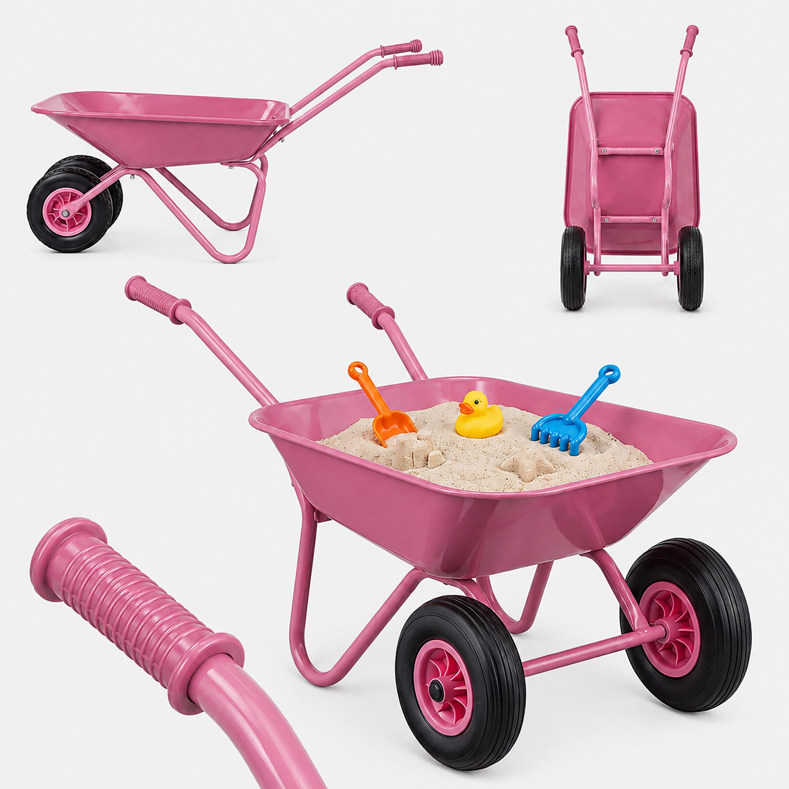 relaxdays Schubkarre für Kinder 2 Räder, (1-tlg), Rosa