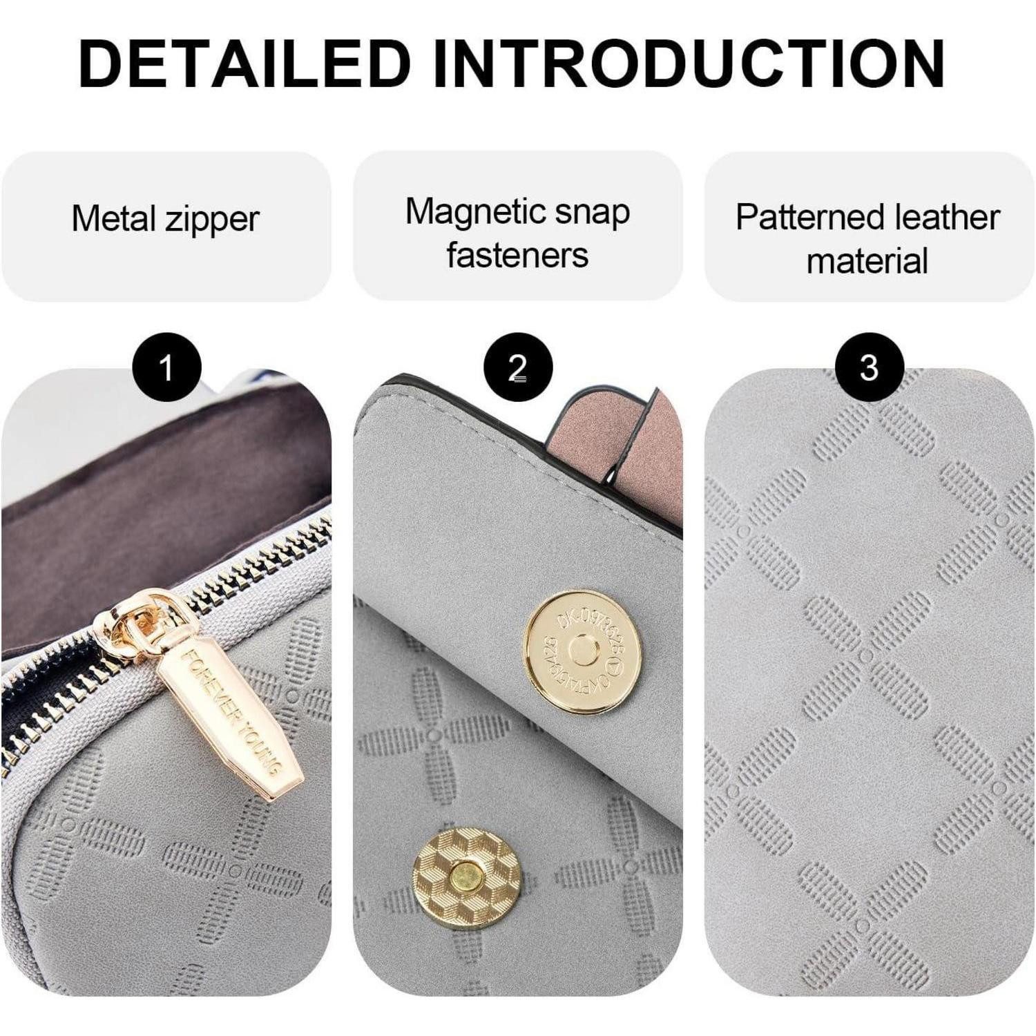 LuxusKollektion Handytasche Handytasche zum Umhängen RFID-Blockierung große Kapazität Damen Leder