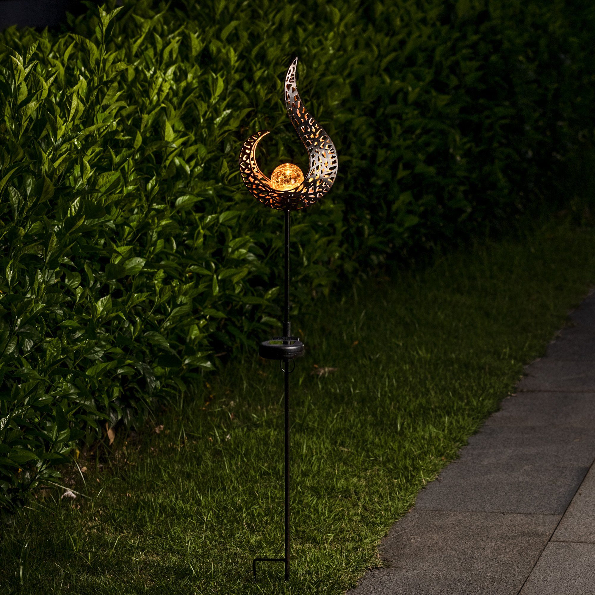 Gartenfackel Deko Fackel LED Flammen-Design 16,5x6,5x90cm - Gartenfackel Solar - Navaris LED 1x