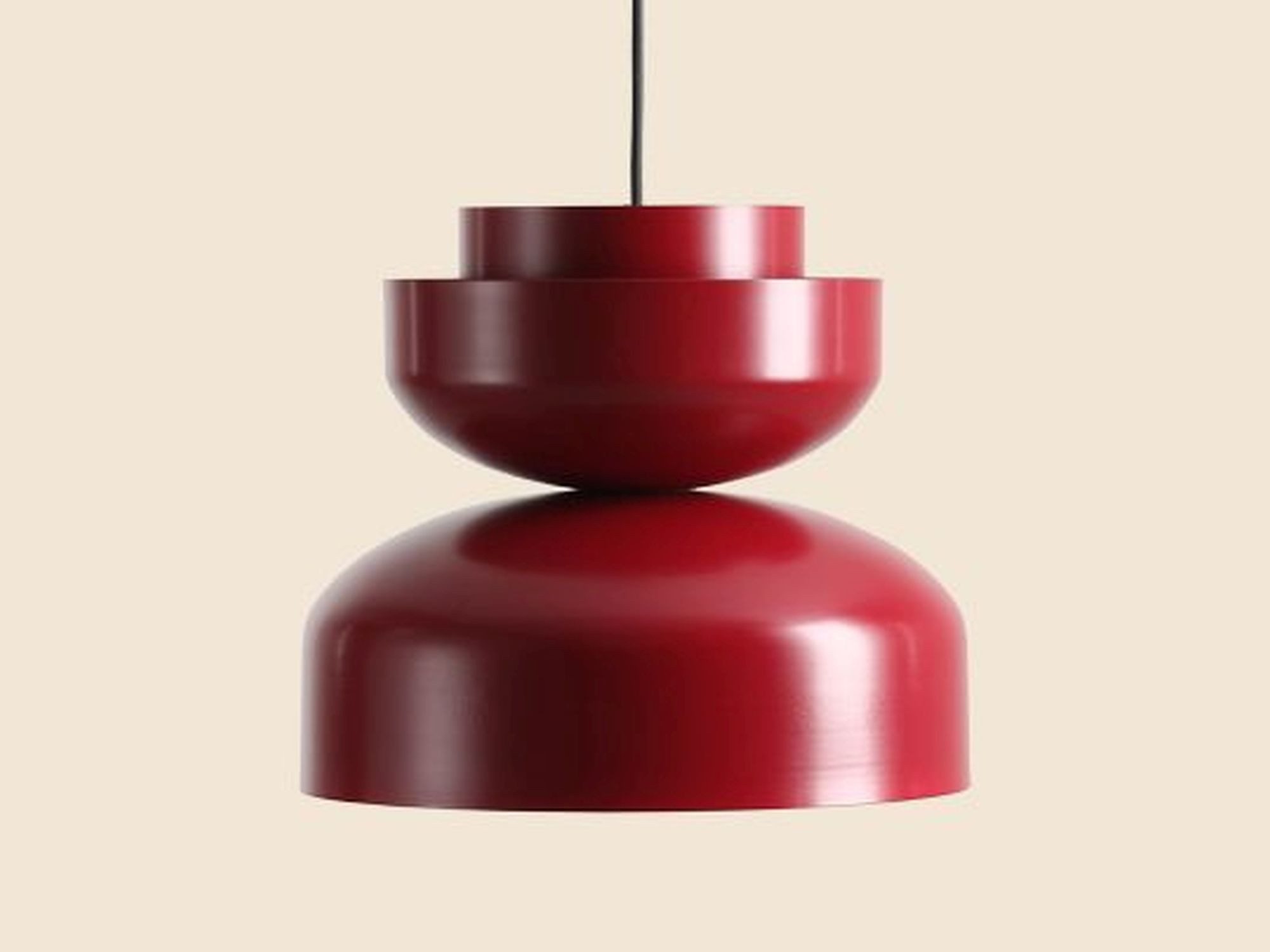 Licht-Erlebnisse Pendelleuchte FARO, ohne Leuchtmittel, Metall E27 Ø 30 cm H: max. 230 cm Rot rund Modern