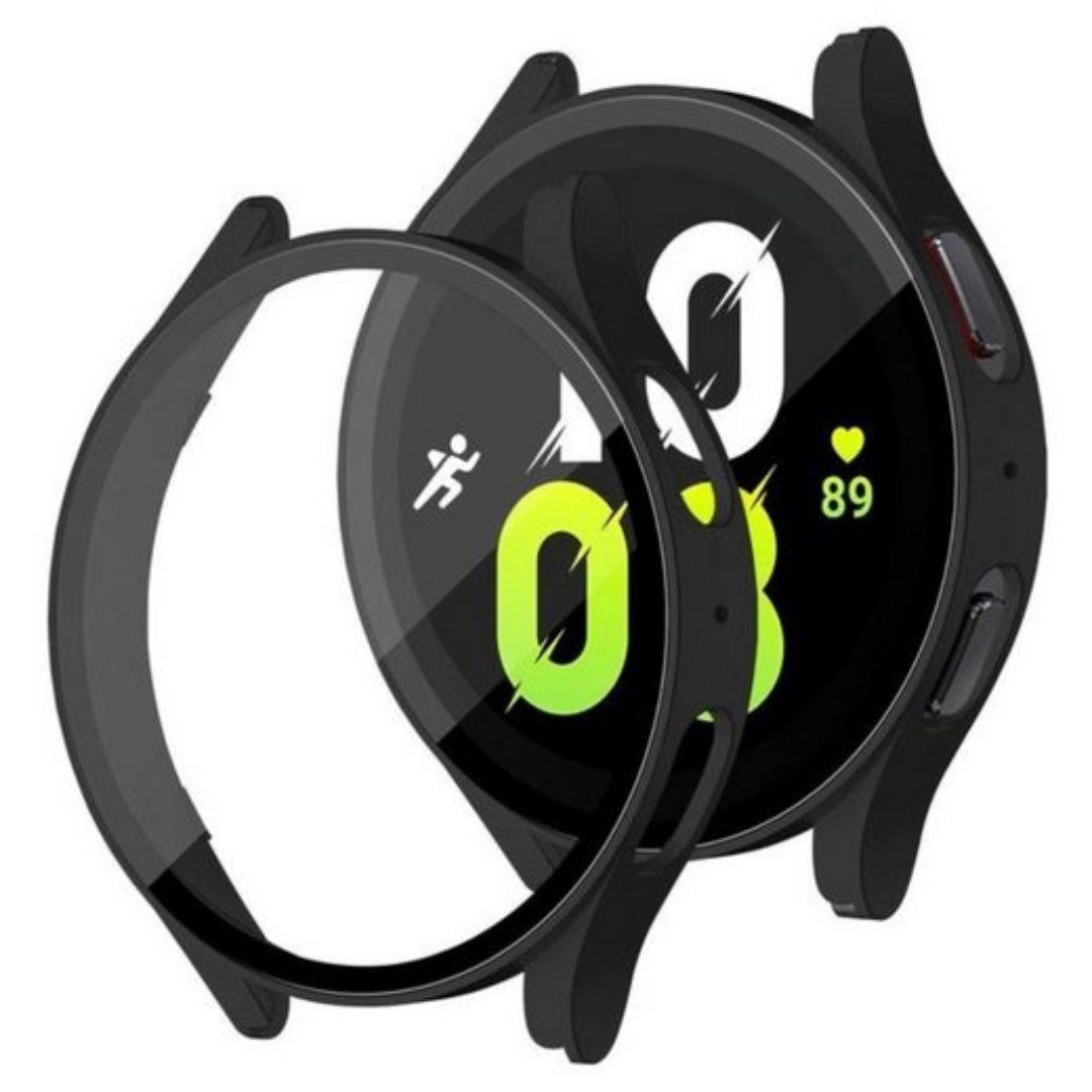 SmartUP Smartwatch-Hülle 2X Hülle für Samsung Galaxy Watch 5 40mm / 44mm Schutzglas Case Tasche, kompletter Rundumschutz