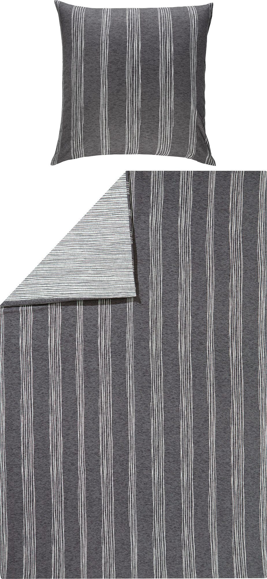REDBEST Bettwäsche Wendebettwäsche, Biber, Streifen günstig online kaufen