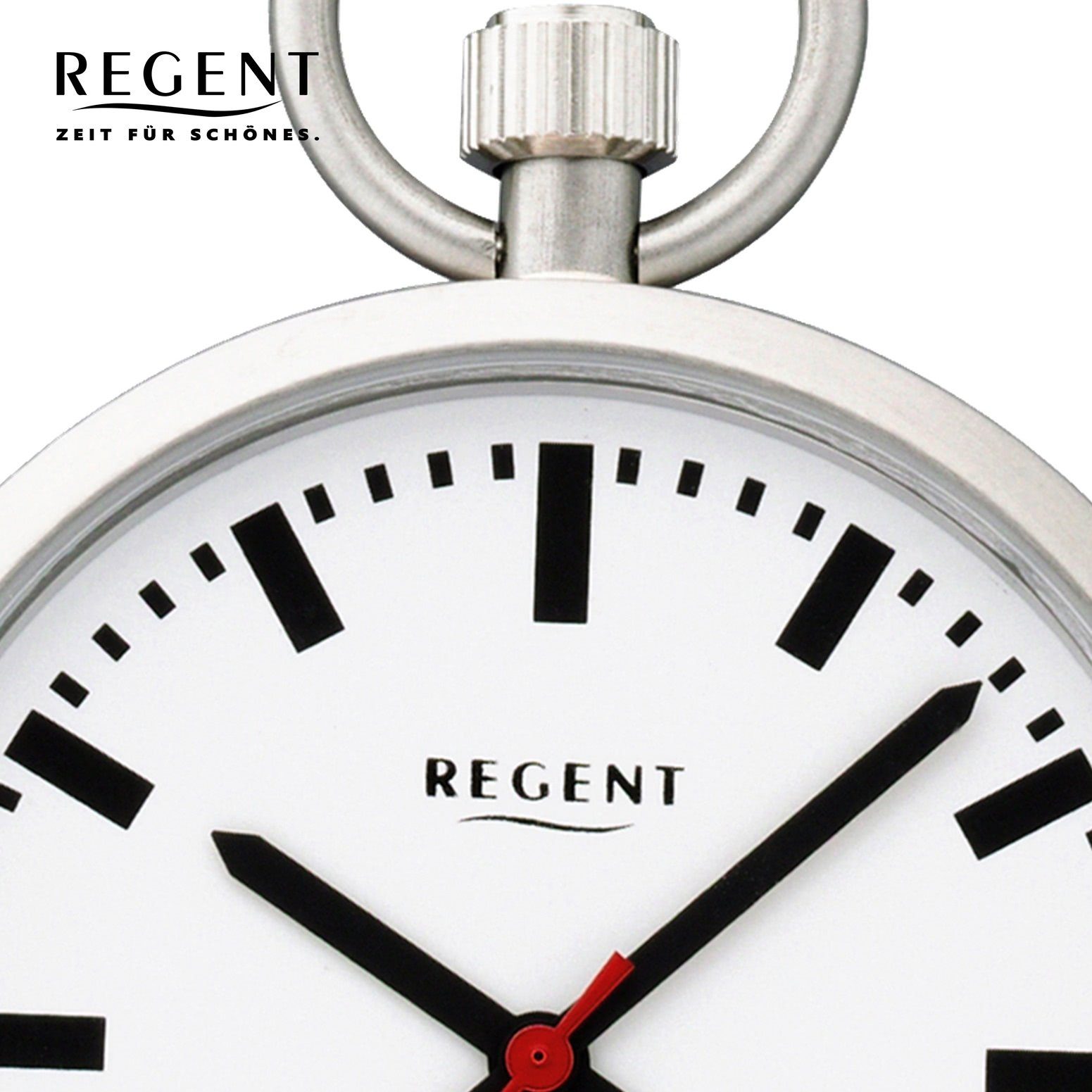 Regent Taschenuhr Regent Taschenuhr für Damen Herren P-41, (Analoguhr), Herren Taschenuhr rund, groß (ca. 43mm), Metall verchromt, Elegant