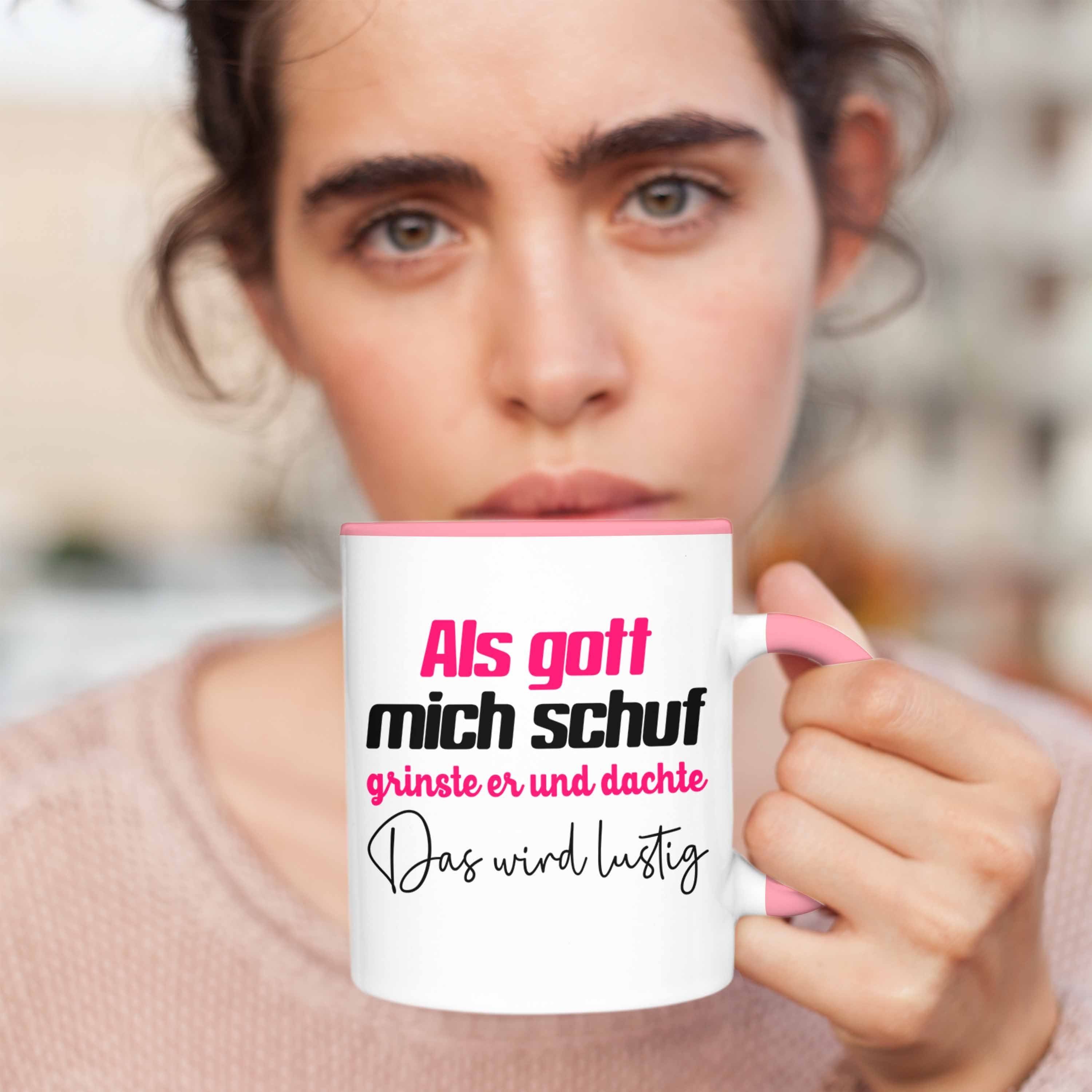 Trendation Mutter Lustiger Tasse Mich Geschenk Kollegin Gott Freundin Frauen Rosa Tasse Beste Freundin Spruch - Schuf Als Trendation