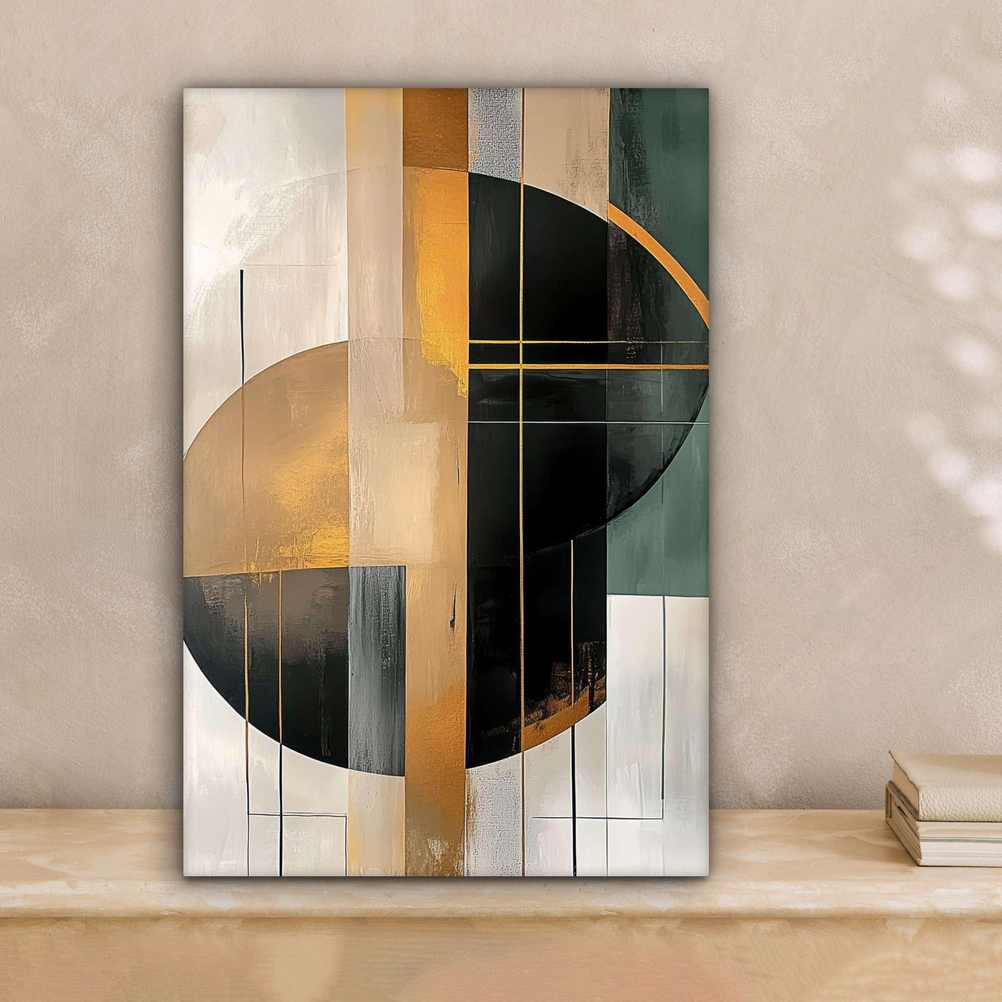OneMillionCanvasses® Leinwandbild Abstrakt - Gold - Bronze - Grün - Formen günstig online kaufen