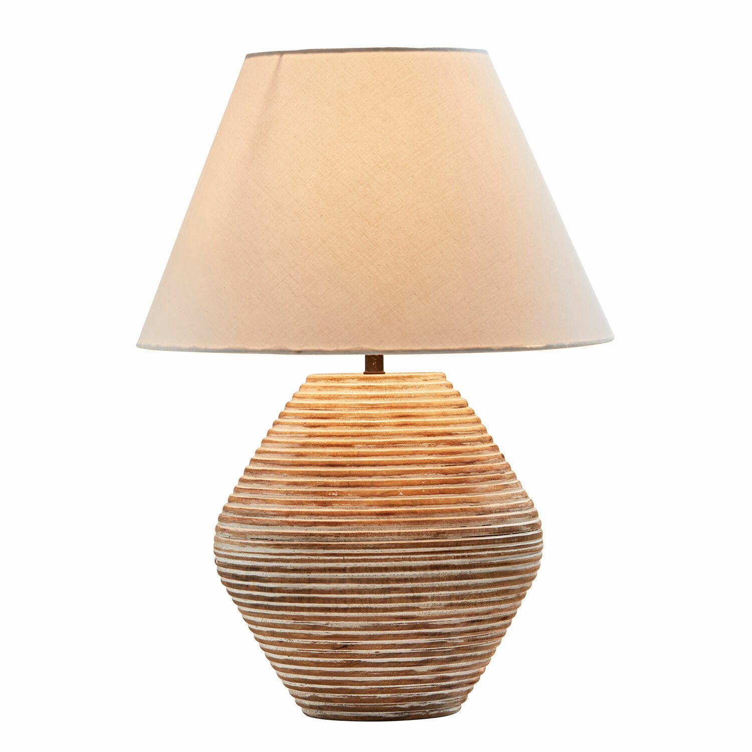 Mirabeau Tischleuchte Tischlampe Landelin weiß/braun