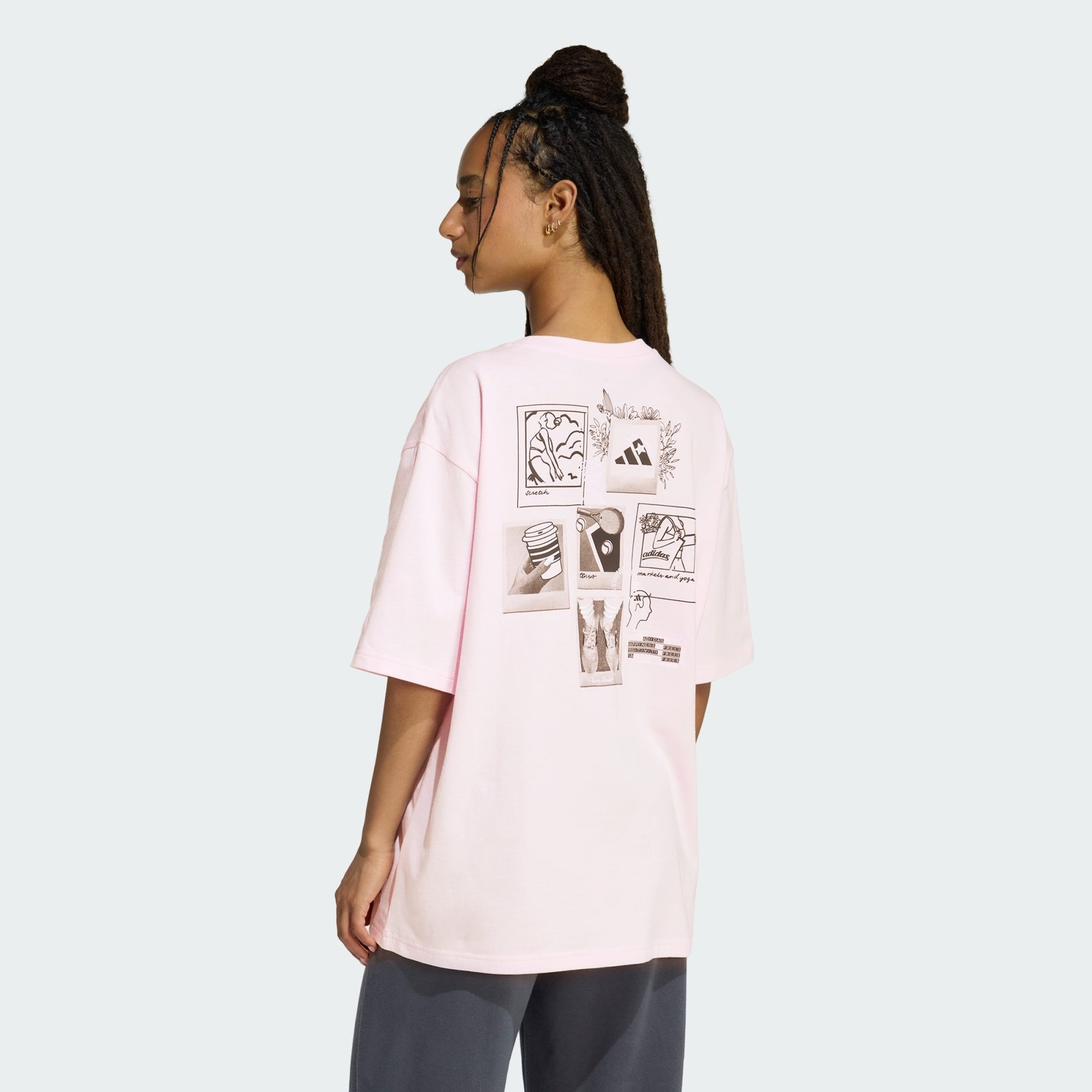 adidas Sportswear Oversize-Shirt MINI EMBROIDERY OVERSIZED GRAPHIC T-SHIRT günstig online kaufen