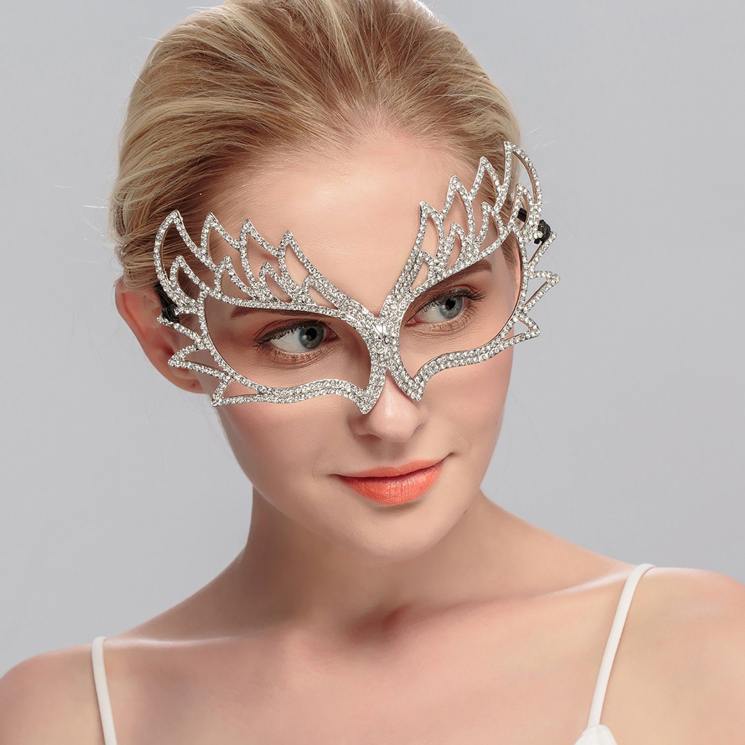 Daisred Verkleidungsmaske Kostüm-Masken Strass Maskerade Kristalllegierung Maske