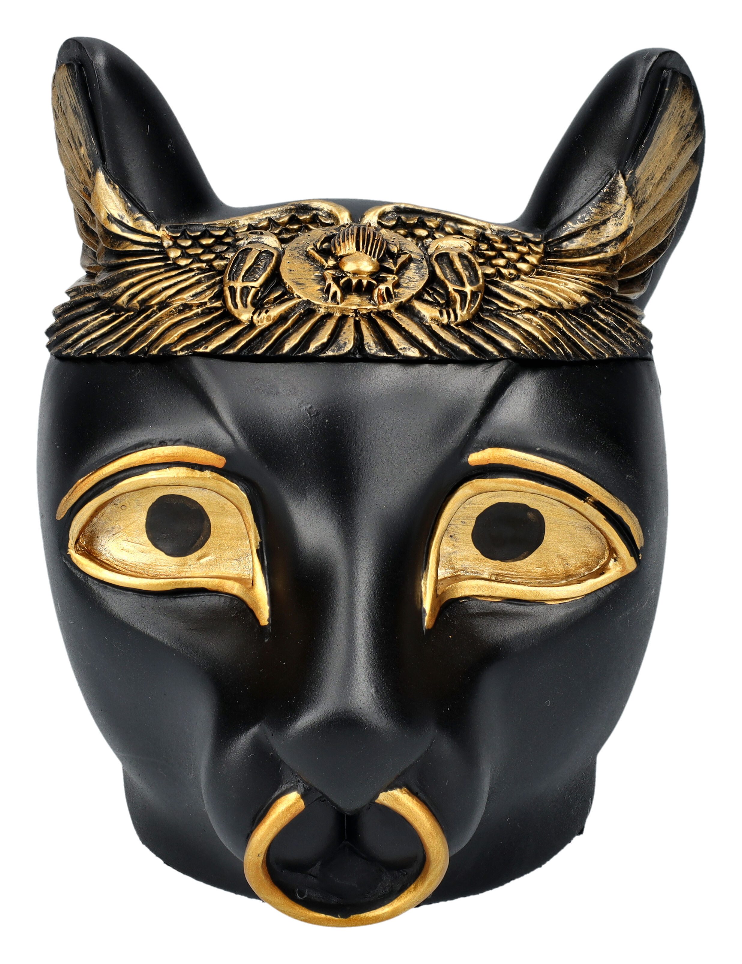 Figuren Shop GmbH Aufbewahrungsdose Schatulle ägyptisch - Bastet Kopf - Aufbewahrung Dekoration Mythologie