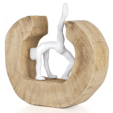 Moritz Skulptur Yoga das Rad, Holz Deko Figuren Wohnzimmer Holzdeko Objekte Holzdekoration