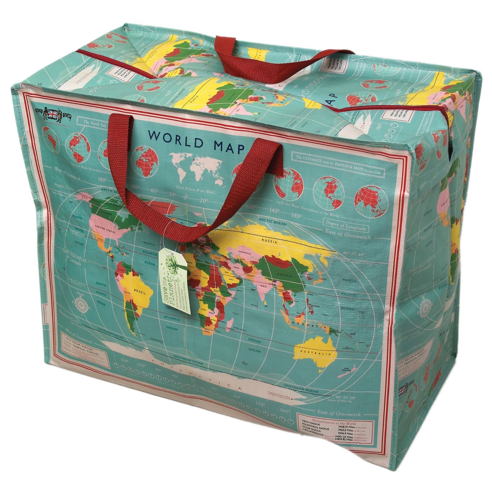Rex London Tragetasche Rex London Jumbotasche XXL Vintage World Map Weltkarte Einkaufstasche