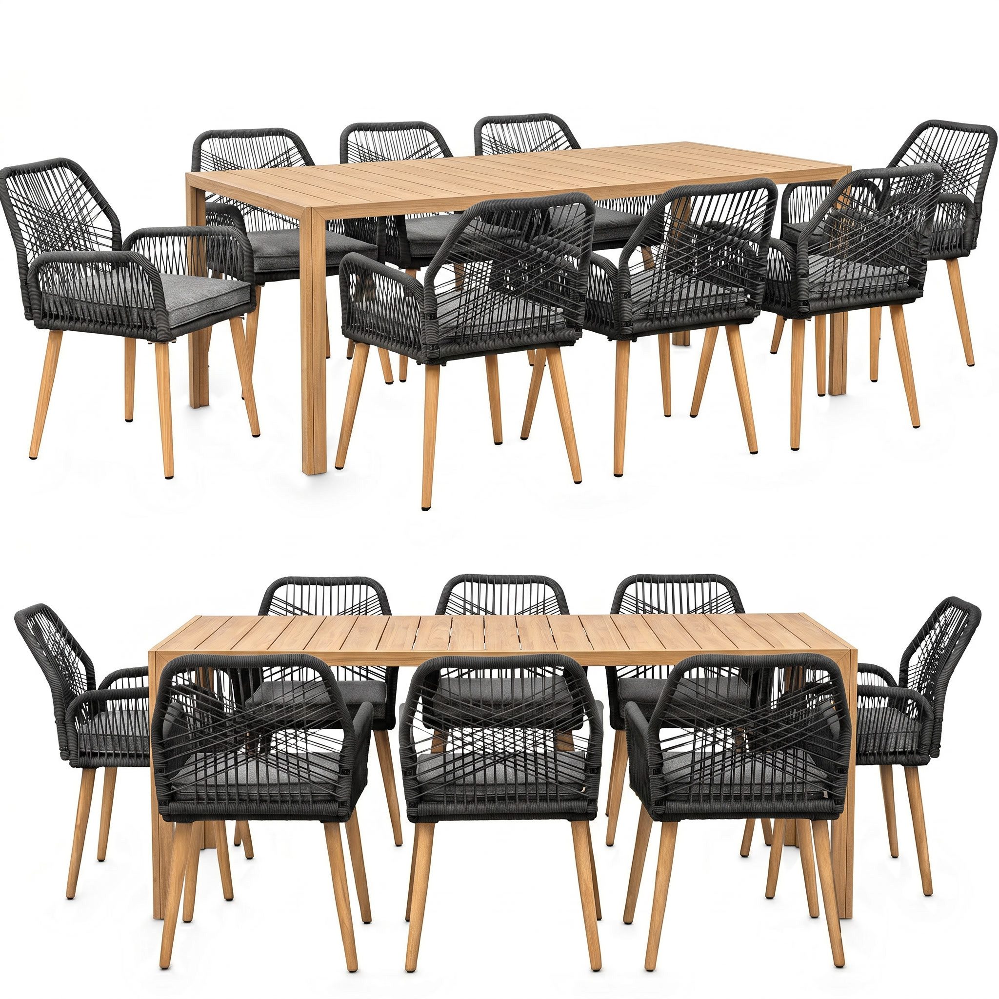 Swing&Harmonie Garten-Essgruppe, (Garten Sitzgruppe, wetterfest, WPC-Tischplatte, inkl. Kissen), Outdoor Terrasse