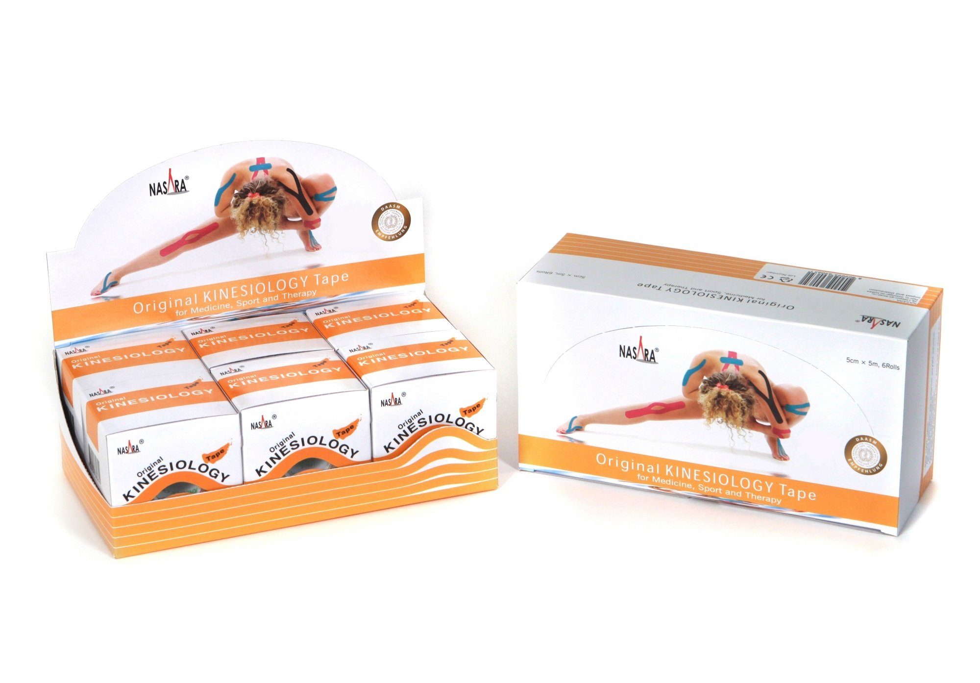 NASARA Kinesiologie-Tape 6er Displaybox in 12 Farben