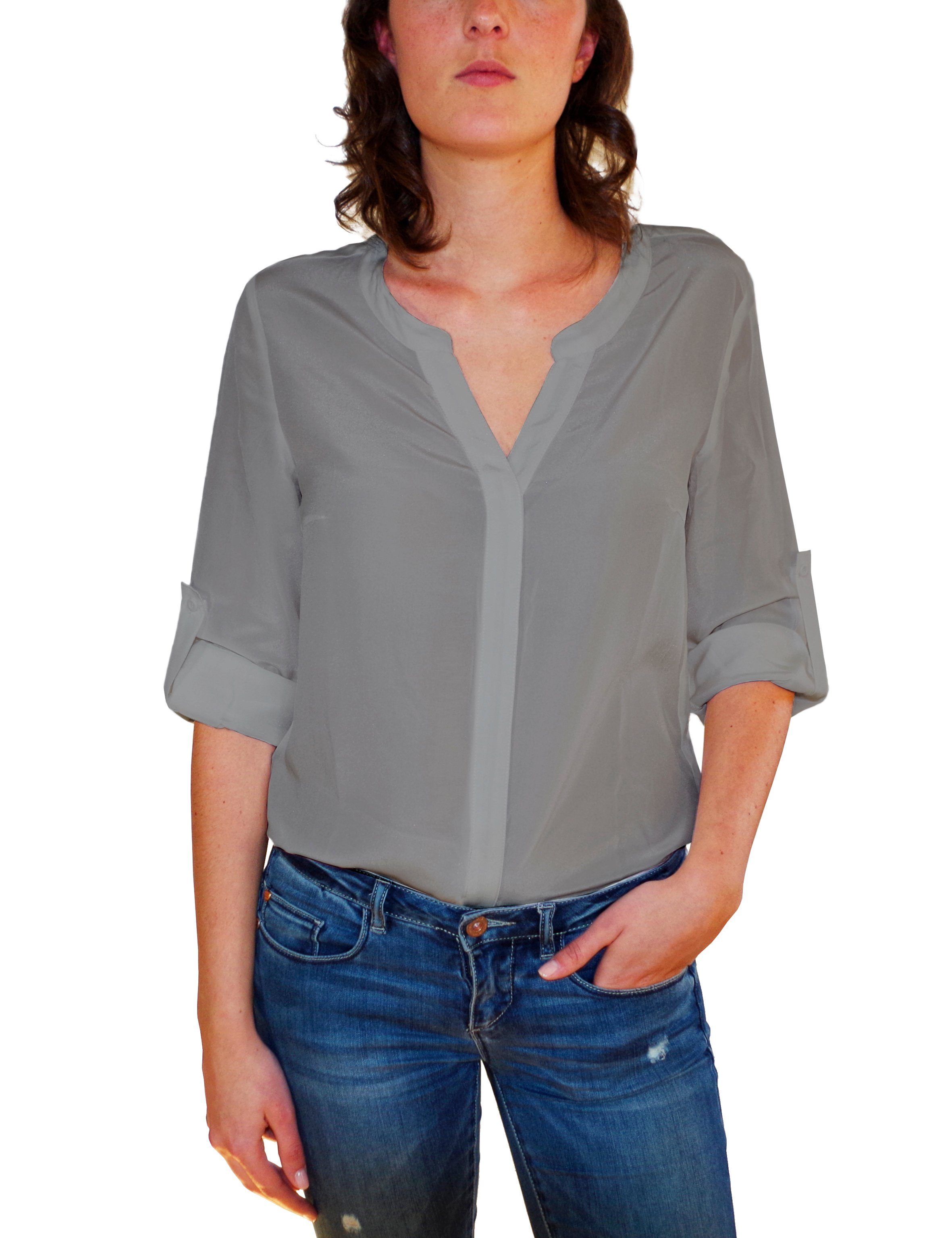 Posh Gear Seidenbluse Damen Bluse Camicetta aus 100% Seide