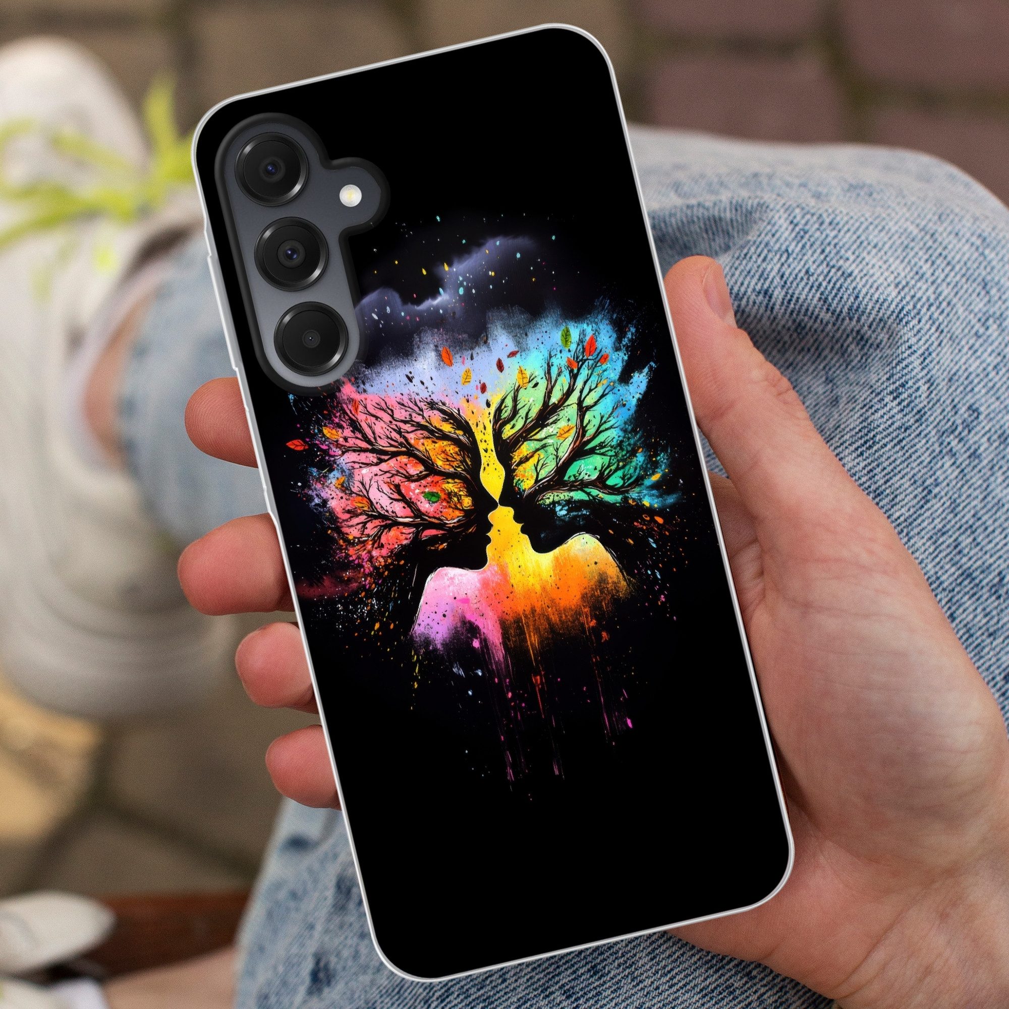 MuchoWow Handyhülle für Samsung Galaxy A16 5G Gesichter - Silhouetten - Bunt - Äste, Phone Case, Silikon, Schutzhülle Dünn