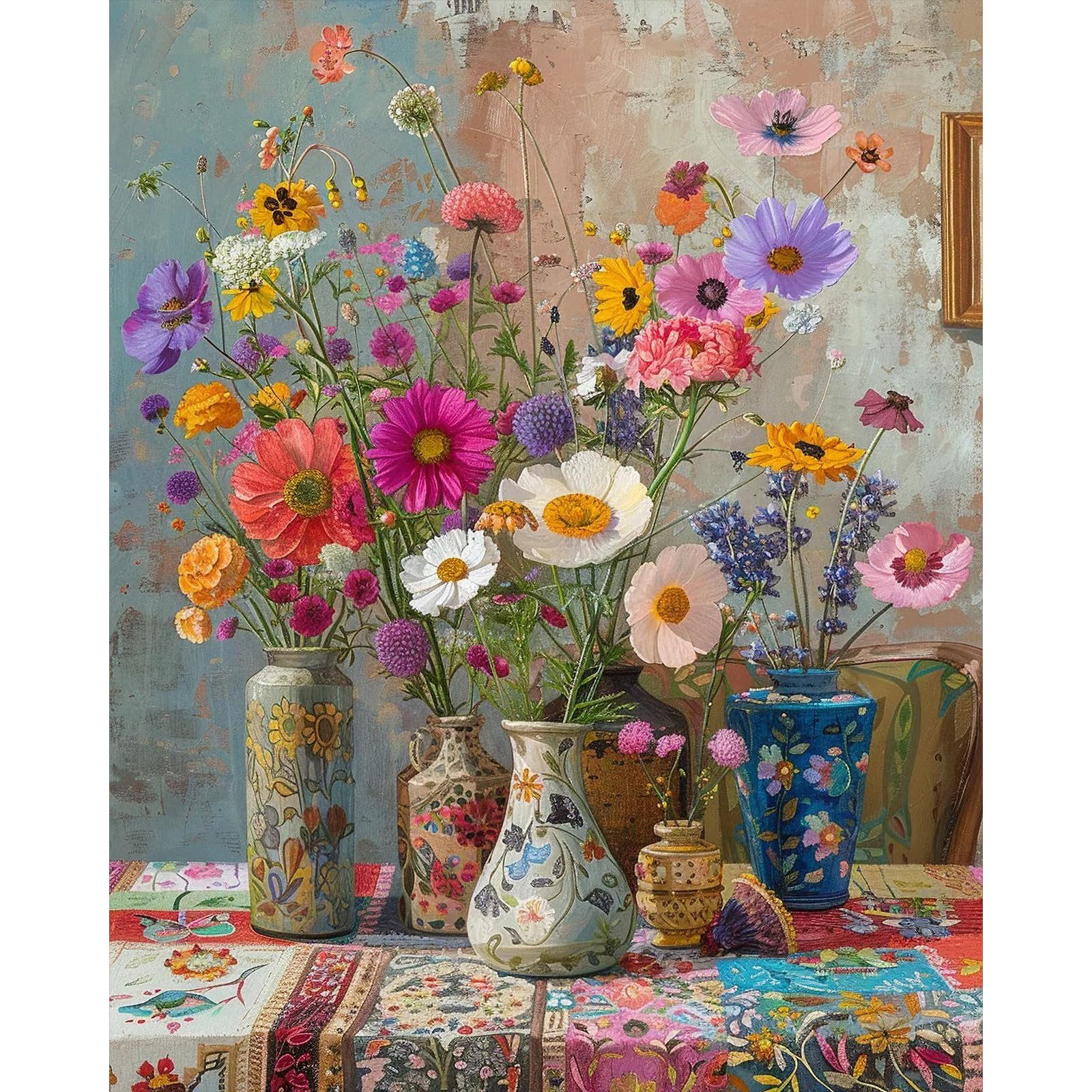 CLTYQ Malen nach Zahlen Malen-nach-Zahlen-Set für Erwachsene, Blumenmuster, günstig online kaufen