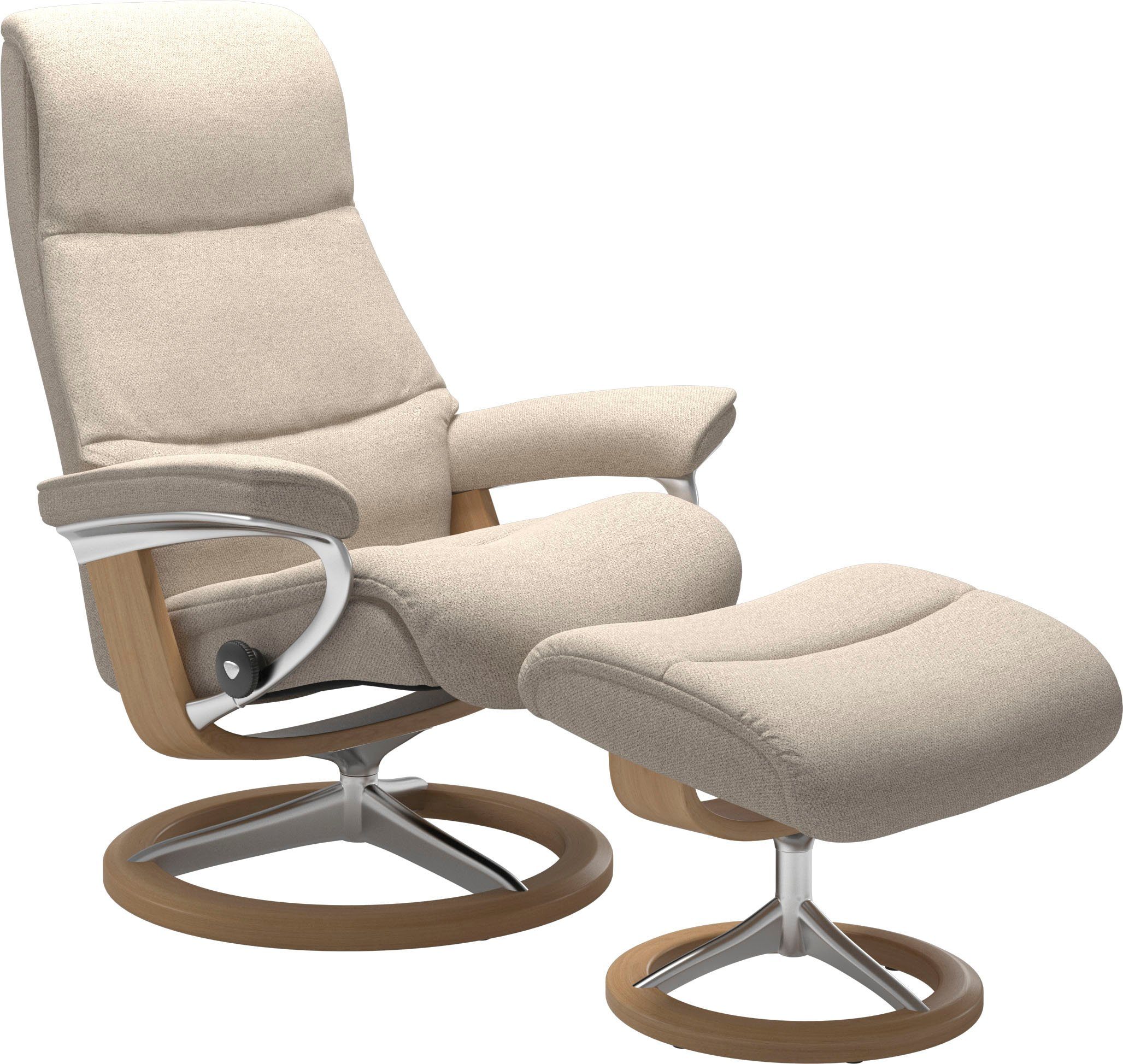 Stressless® Relaxsessel View (Set, Relaxsessel mit Hocker), mit Signature Base, Größe M,Gestell Eiche