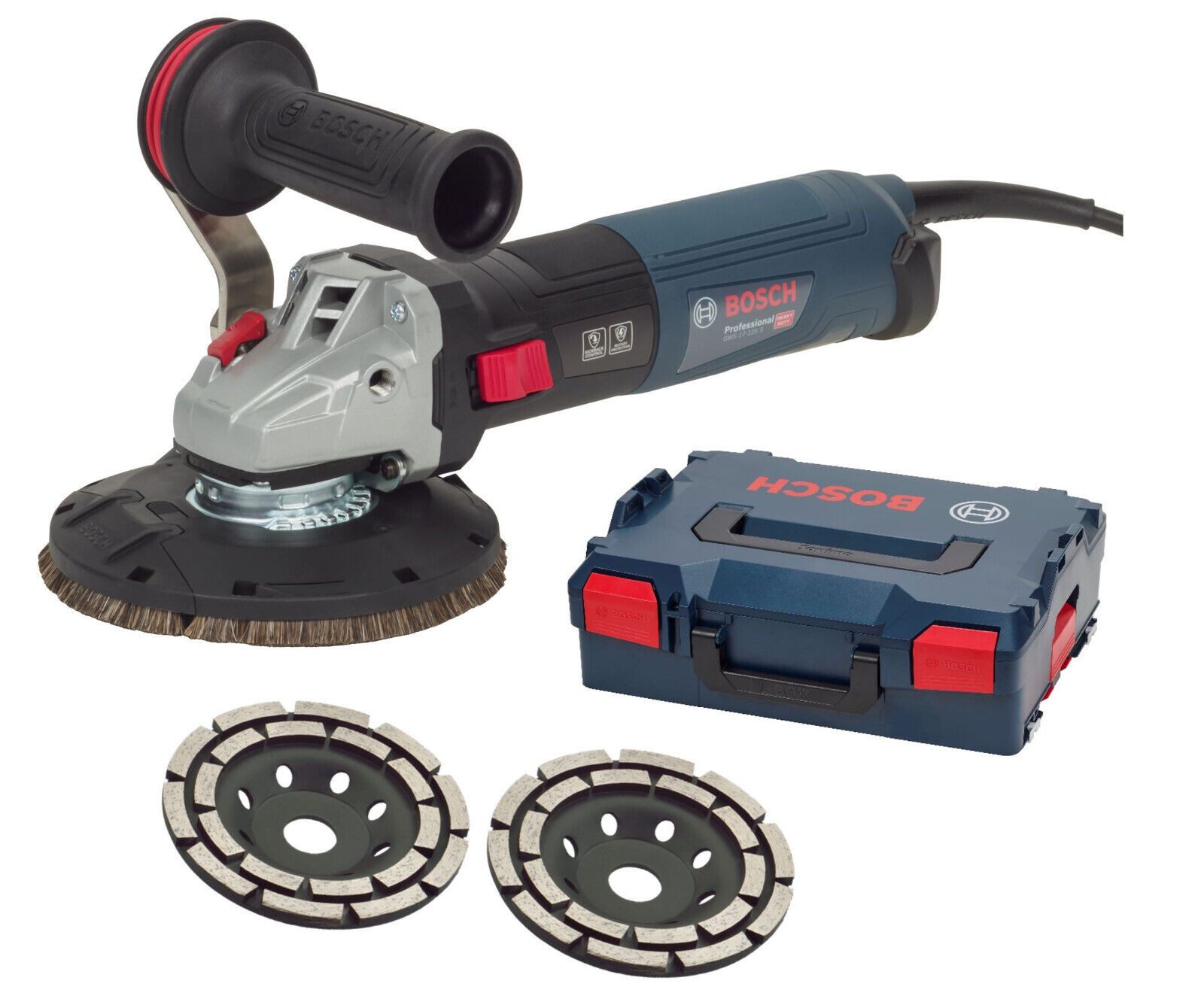 Winkelschleifer / Betonschleifer-/ Sanierungsfräse-Set / 1.700W / 125mm