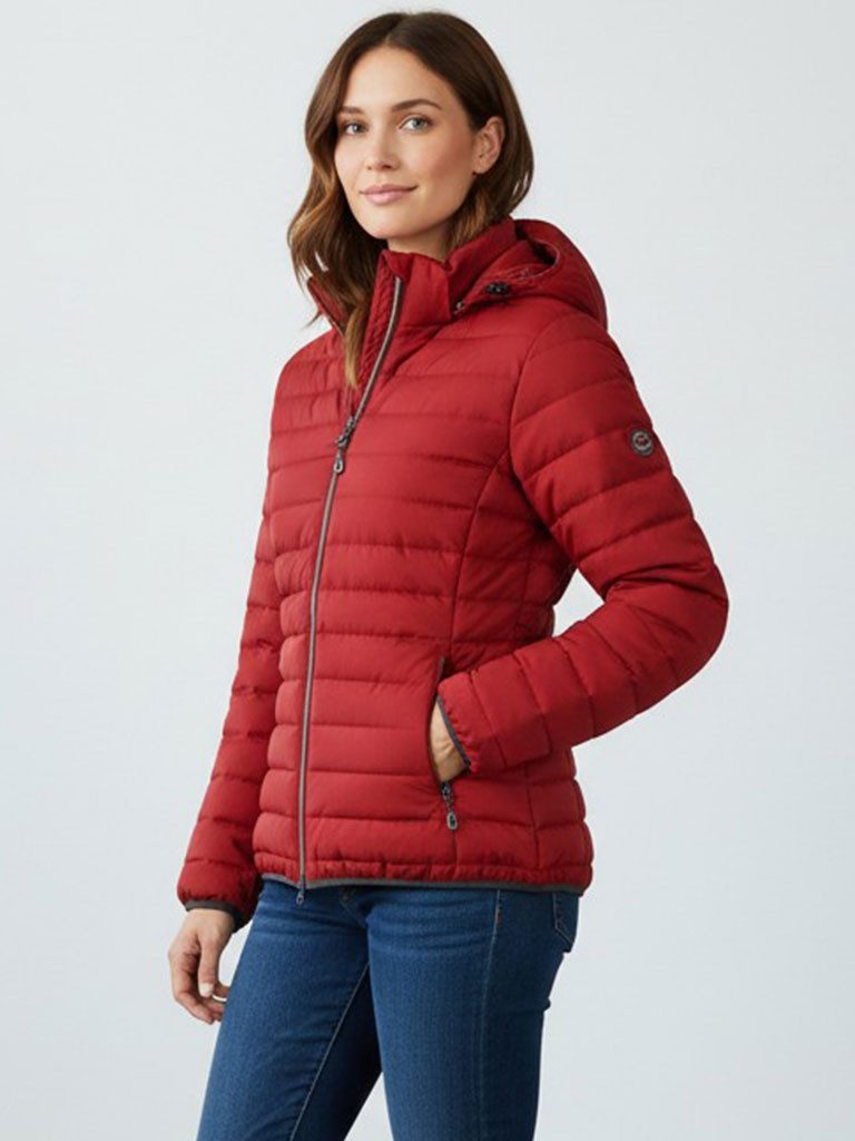 Blue Wave Steppjacke Nina Damen Jacke Nina gesteppt mit abnehmbarer Kapuze in Melange-Optik