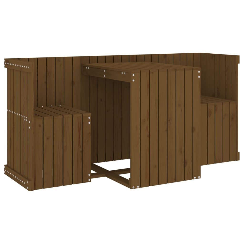 vidaXL Gartenlounge-Set Balkonmöbel-Set 2-Sitzer Honigbraun Massivholz Kiefer, (1-tlg)