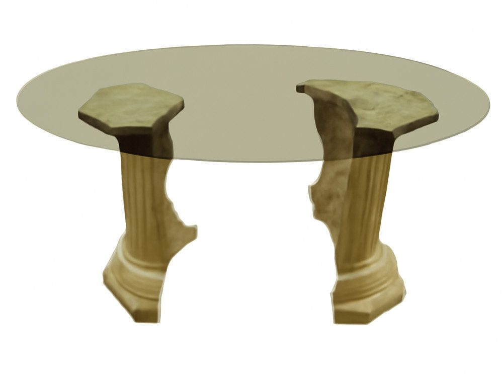 JVmoebel Säulen-Esstisch Runder Esstisch im römischen Stil mit Säulen für das Wohnzimmer, Made in Europa