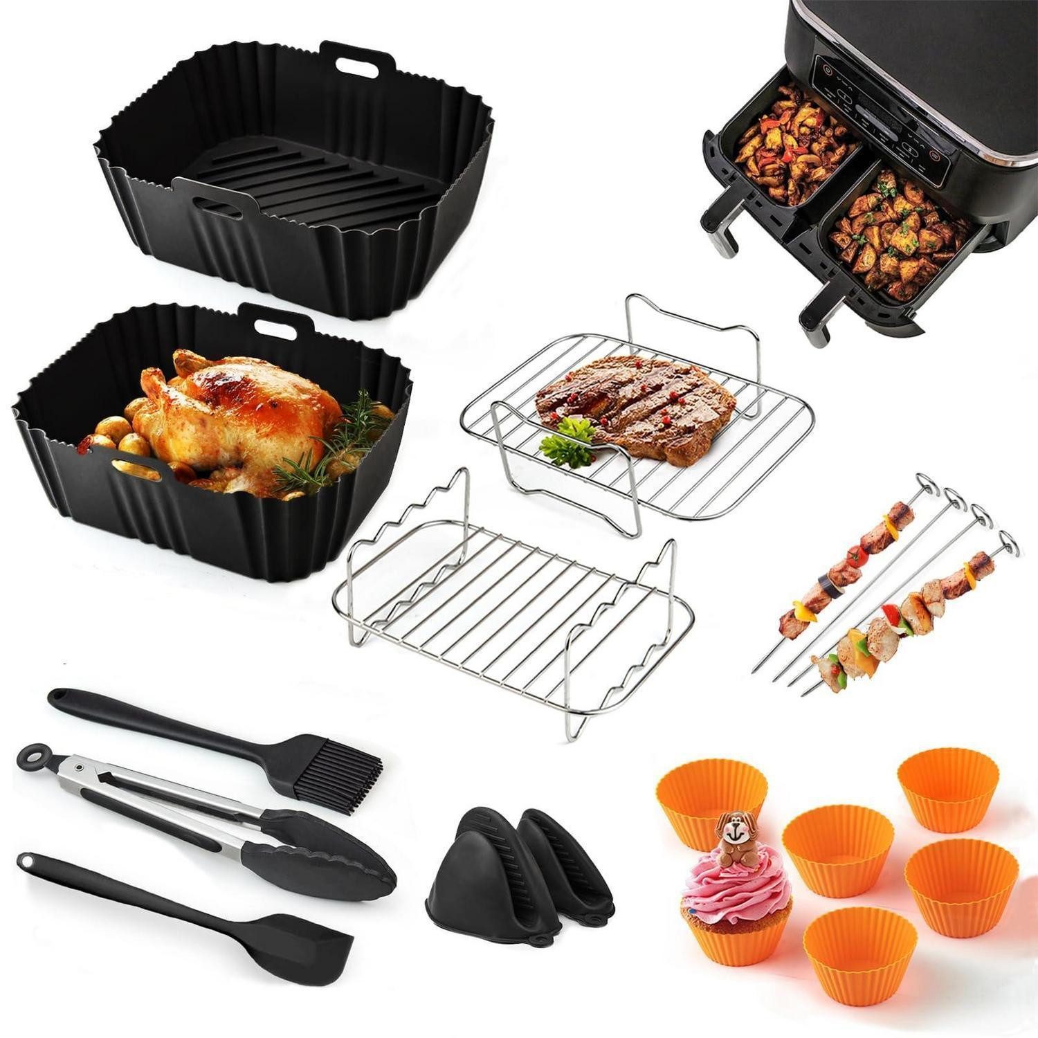 LuxusKollektion Kochbesteck-Set 18-tlg Heißluftfritteusen Zubehör Set
