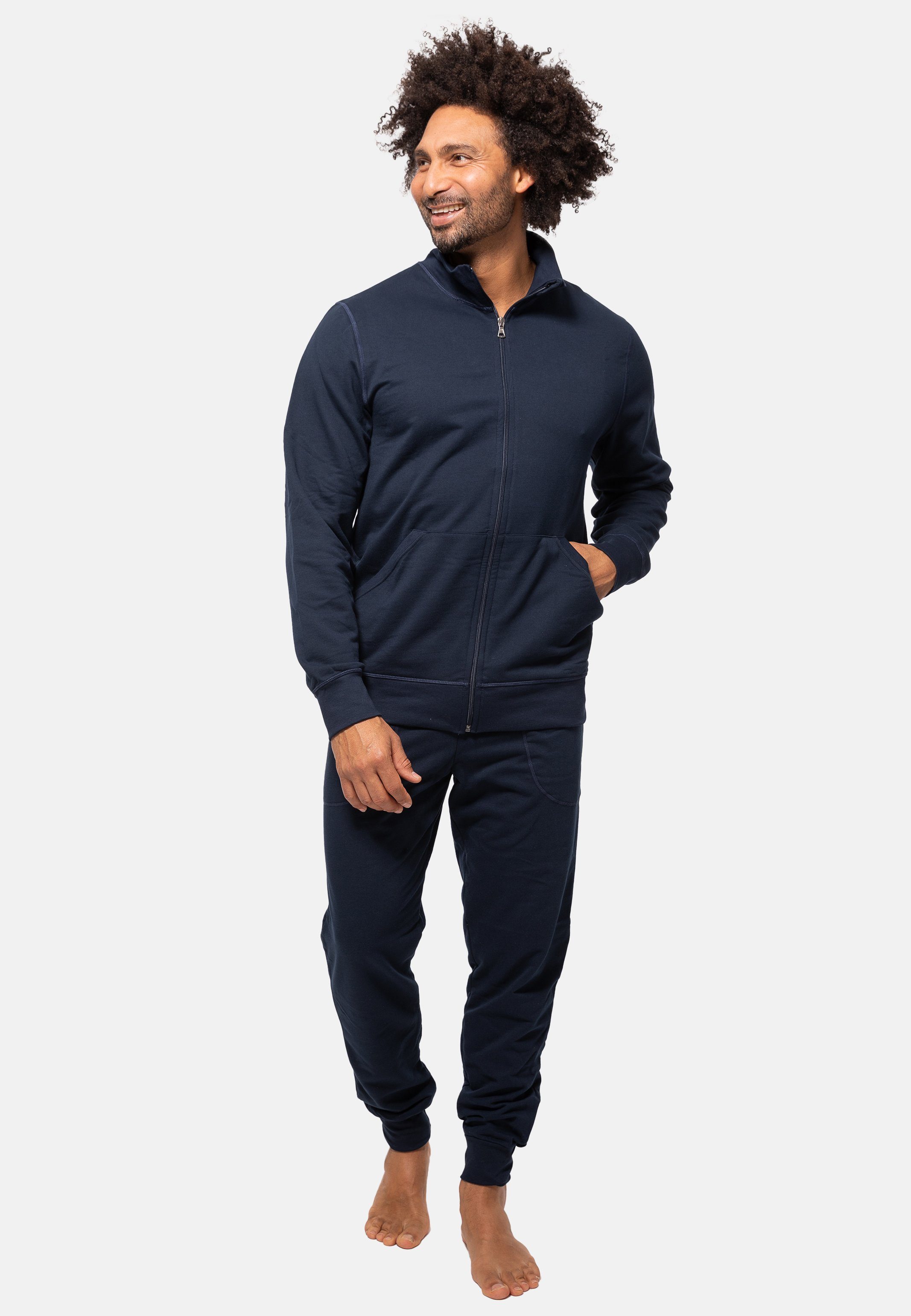 Ammann Bio-Baumwolle Baumwolle Homewear - Jacke weicher - Aus (1-tlg) Pyjamaoberteil Leisure
