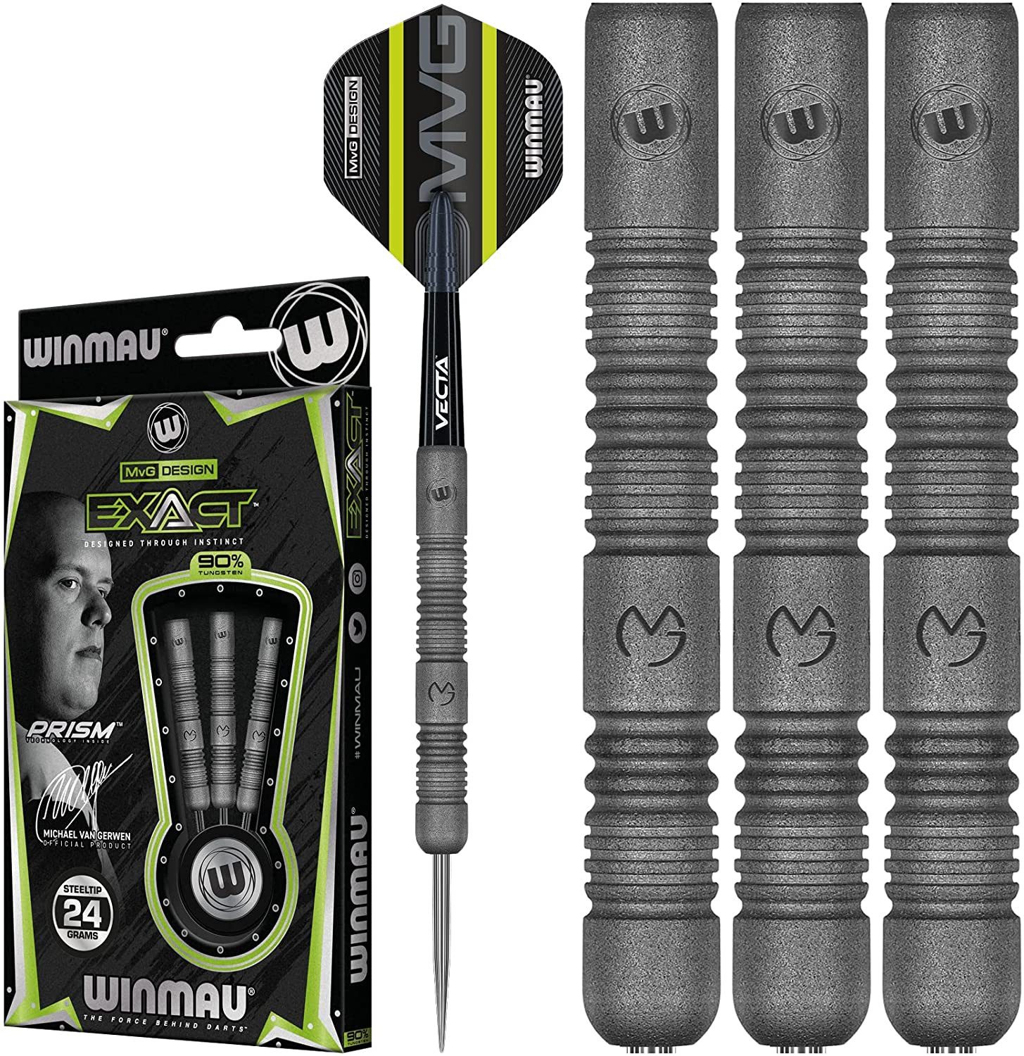 Dartpfeil WINMAU MvG Exact 24 gr Profi Wolfram Steeltip Dartpfeile