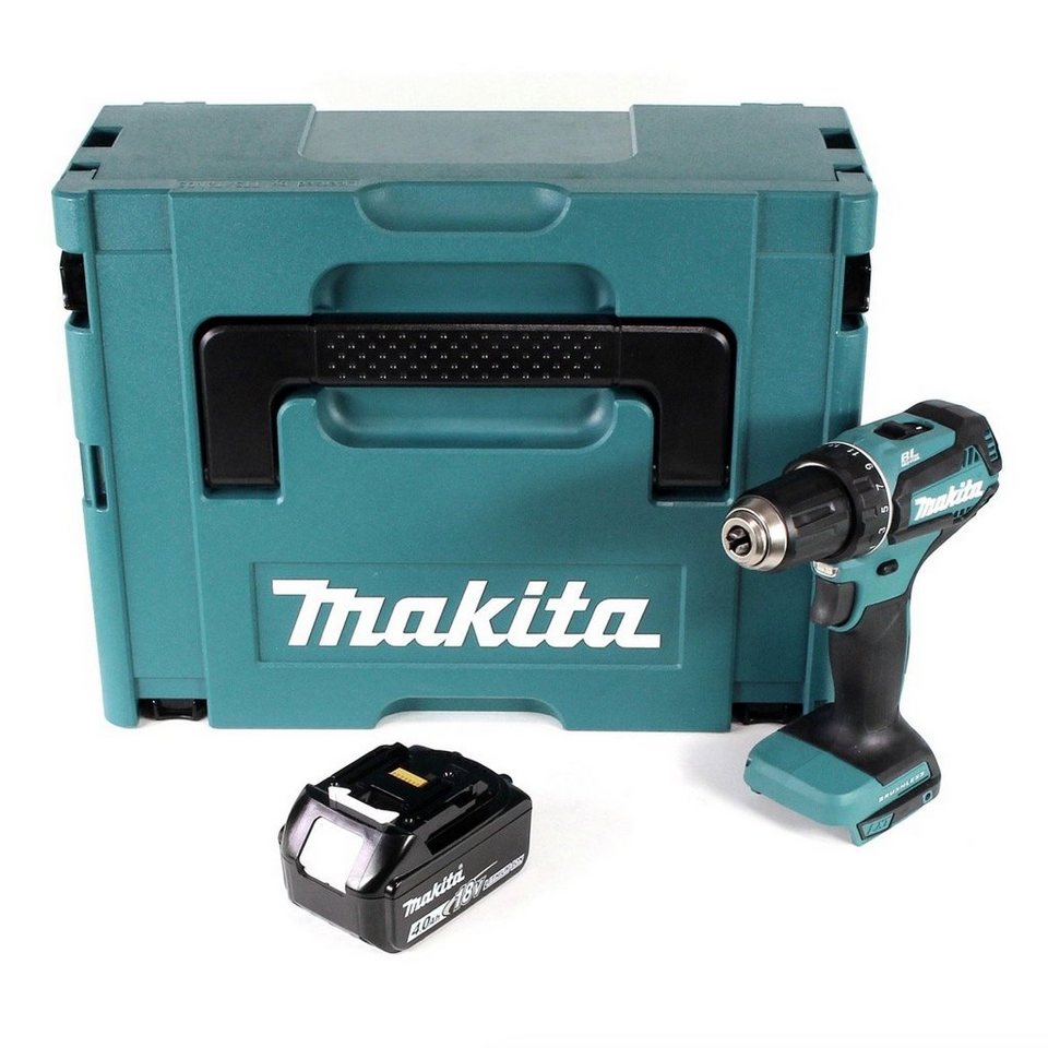Thumbnail - Makita Säulenbohrmaschine DDF 485 M1J Akku Bohrschrauber 18V 50Nm Solo im Makpac + 1x 4,0 Ah Ak