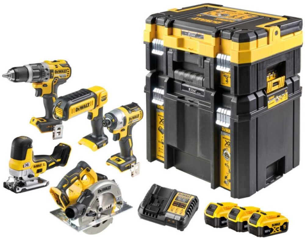 DeWalt Elektrowerkzeug-Set DEWALT Elektrowerkzeug-Set Combo 18V DCK500P3T mit Bohrschrauber