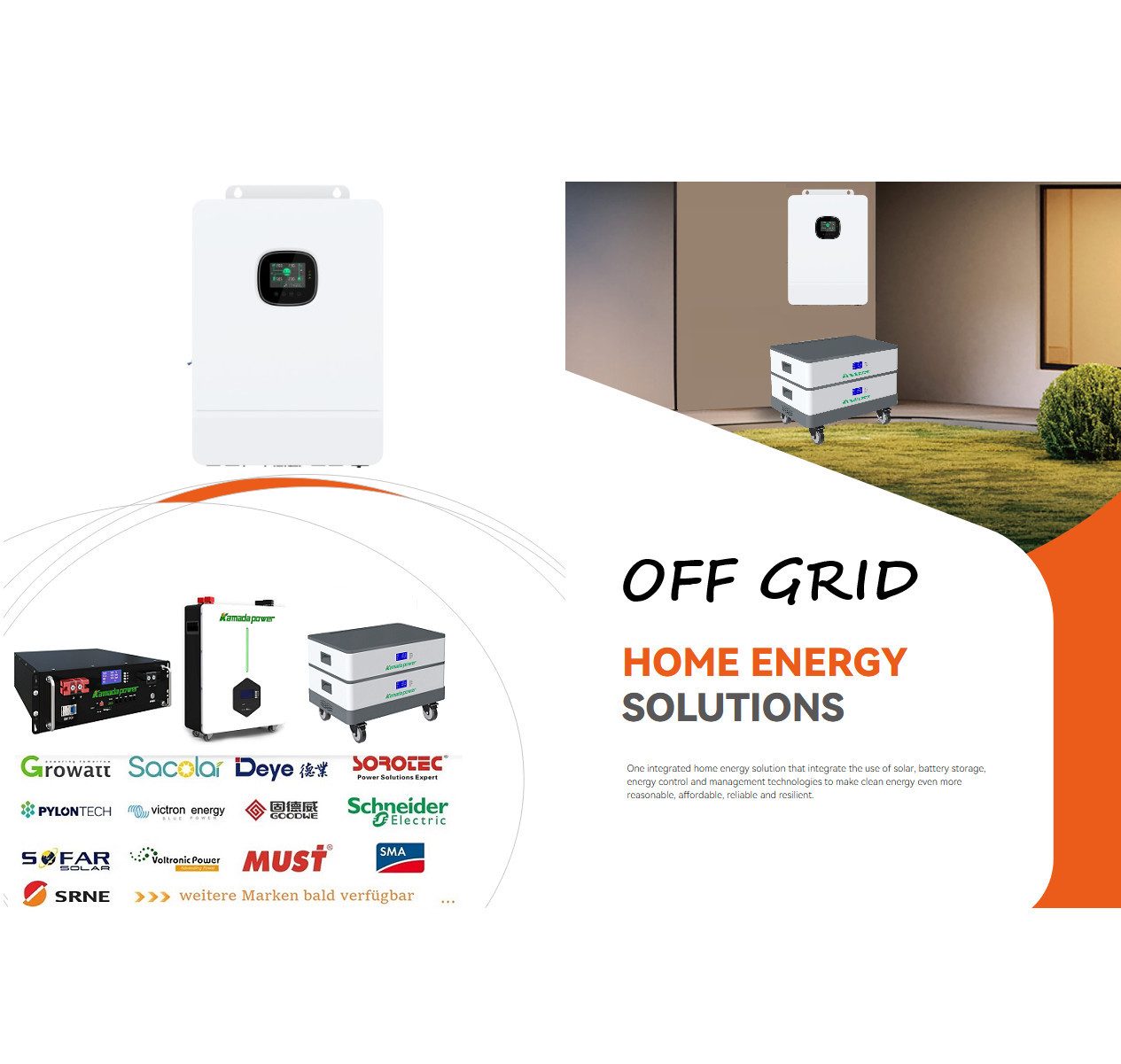 TZIpower Off-Grid Wechselrichter SRNE SPI-10K-SP 10kW mit Speicher 5-10kWh PV Solarakkus