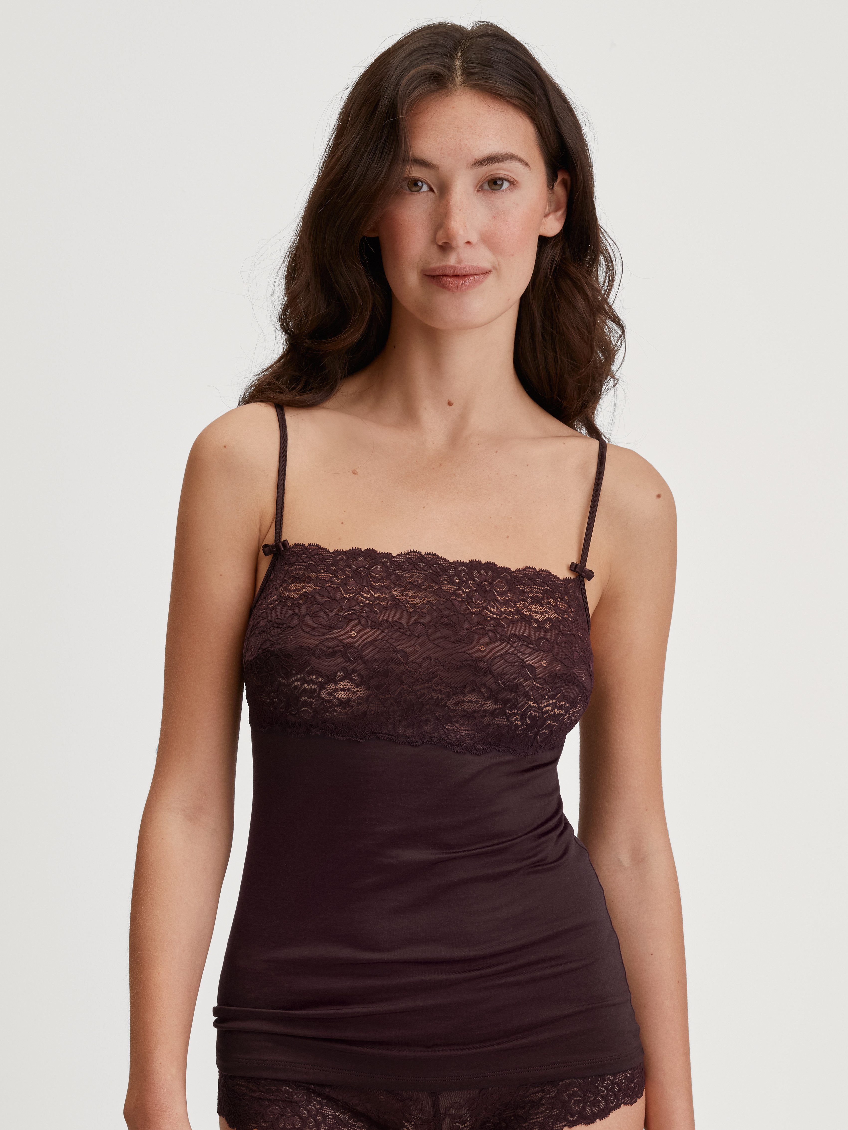 CALIDA Spaghettitop Sensual Secrets semitransparente Spitze, Viskose-Mix, S günstig online kaufen