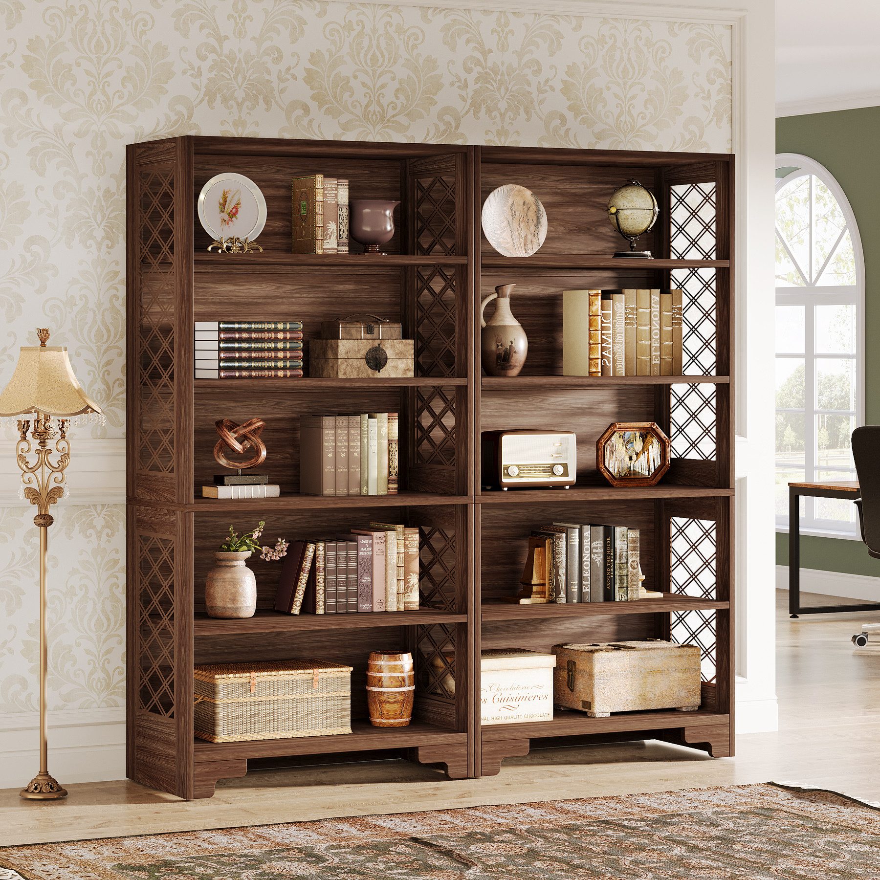 Tribesigns Bücherregal 6-stöckiges Standregal, 180cm regal Holz, offenes Ausstellungsregal – Bild 5 von 5