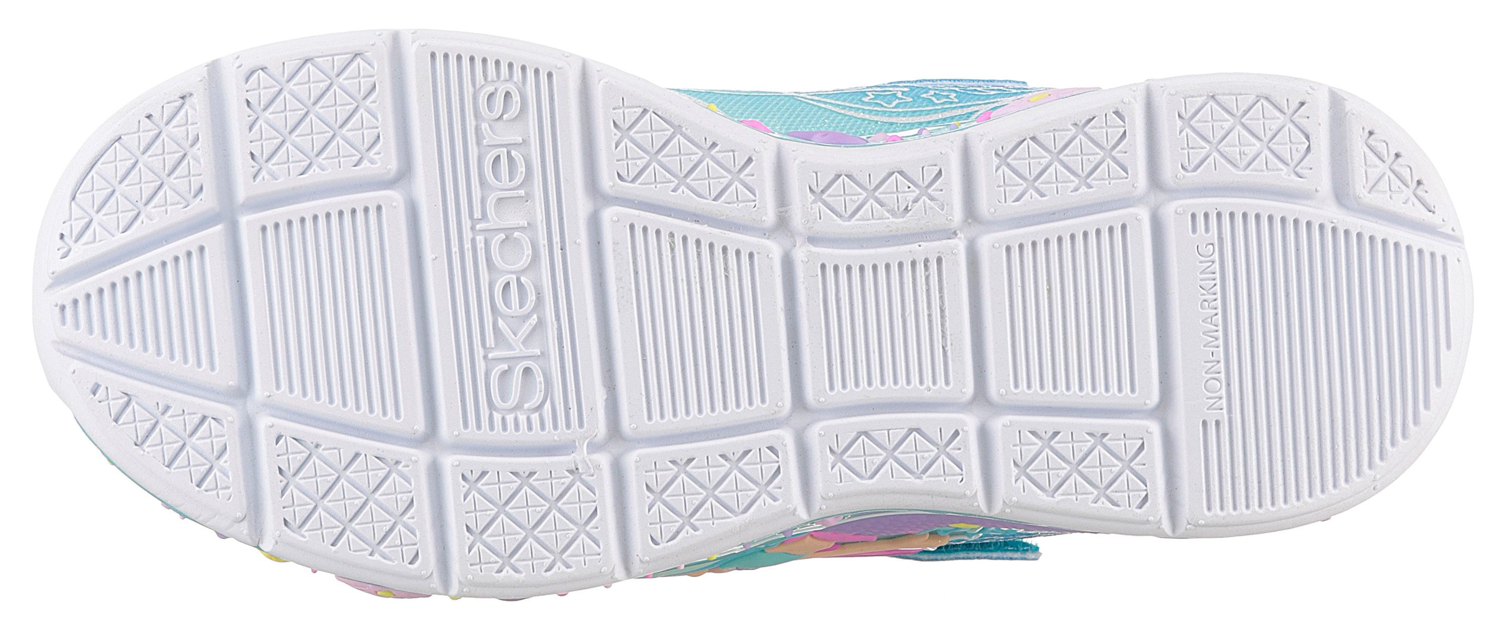Skechers MERMAID DREAMS LIGHTS Sneaker Blink,-Klettschuh mit Applikation, Größenschablone zum Download – Bild 4 von 5
