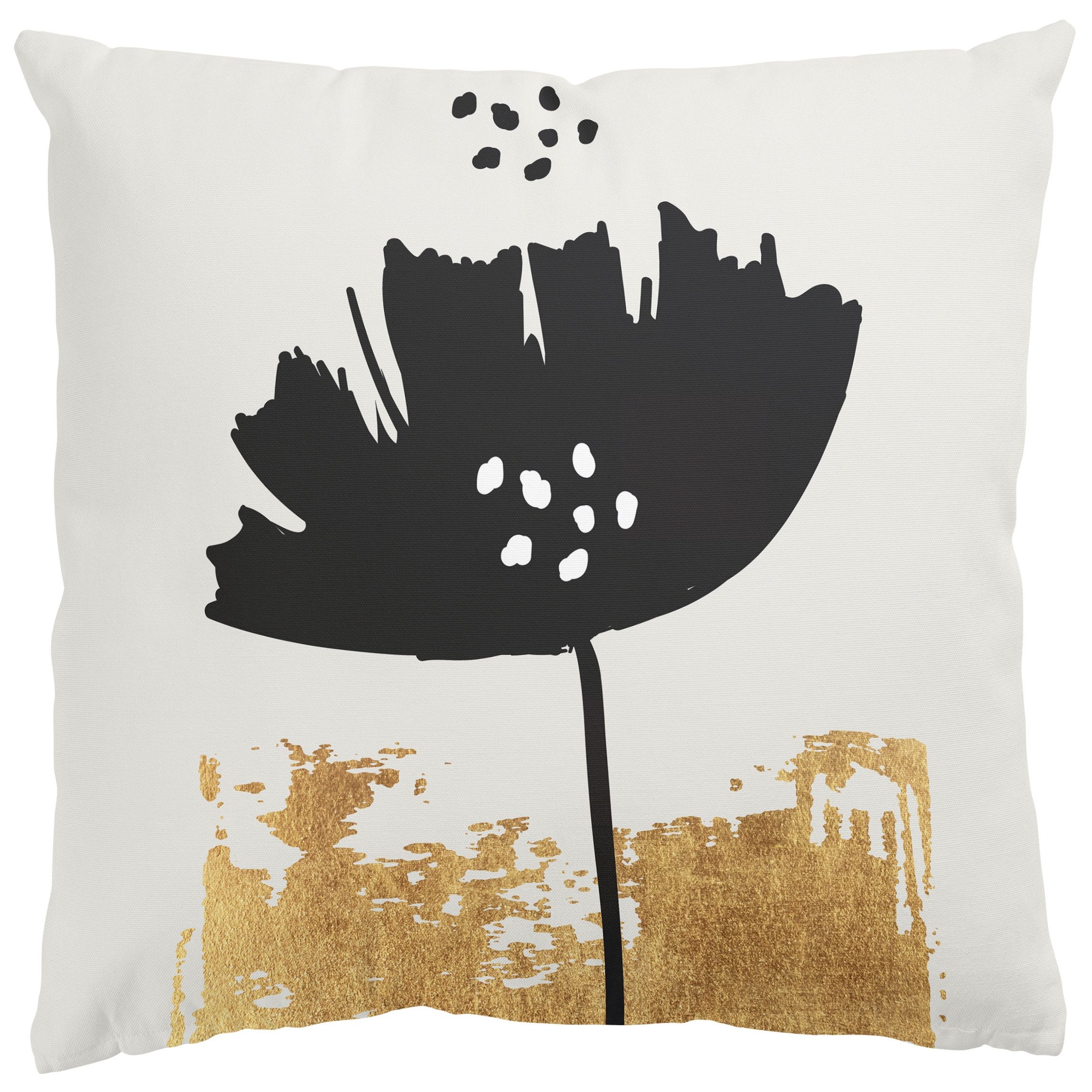 Bilderdepot24 Dekokissen drinnen Kissenhülle/ Sofakissen/ Zierkissen Kissenhülle gold Blumen, Bezug mit / ohne Füllung Zierkissen Outdoor Sofa Bett