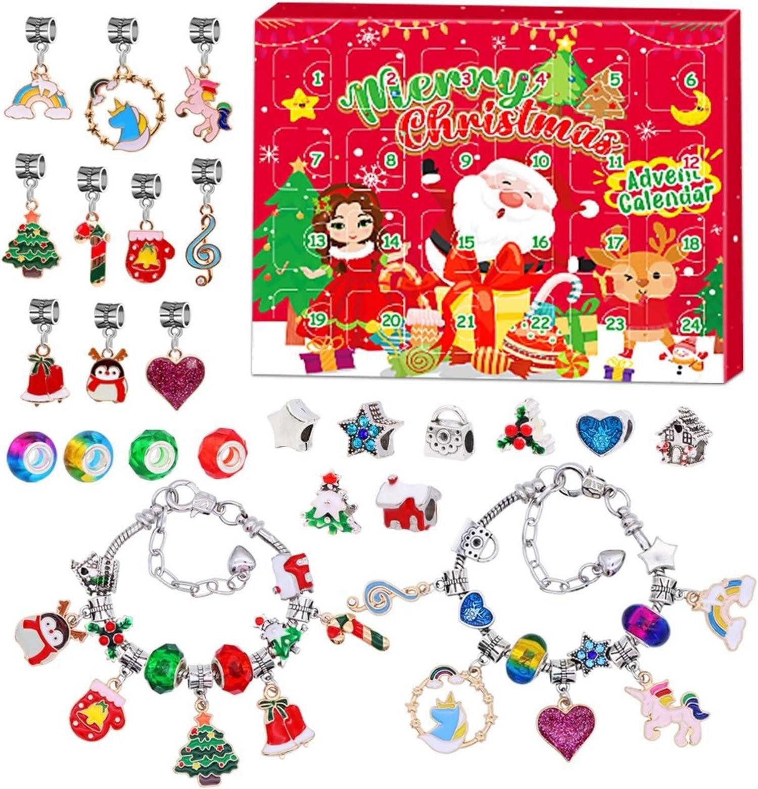 DIY-Adventskalender Adventskalender für Mädchen 2024 - 24 Einhorn Bastelgeschenke 5-12