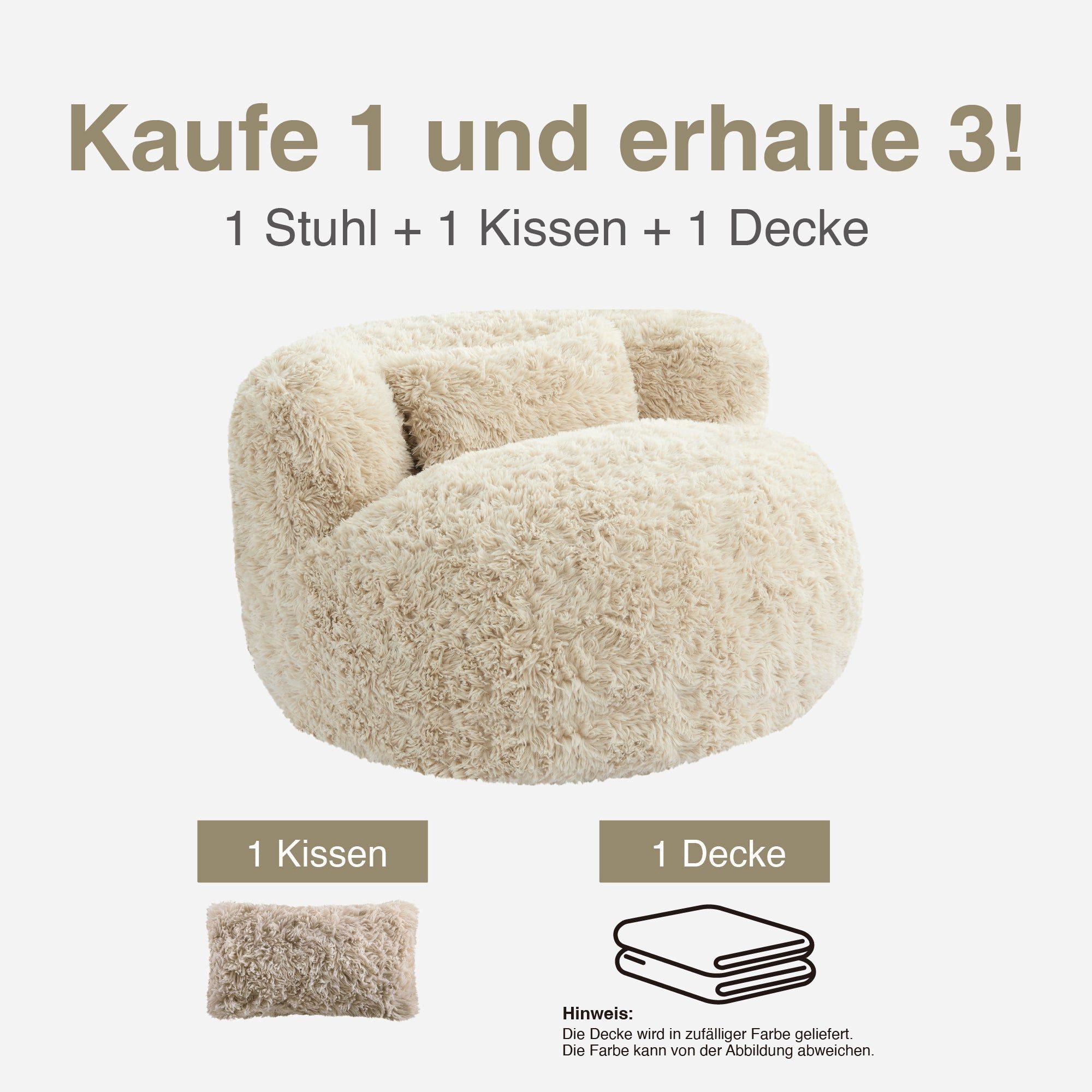 CHITA Sitzsack mit Kissen & Decke, Fleece, Gaming Sitzsack (1 Sitzsack + 1 Kissen +1 Decke), Lounge Chair Cozy, platzsparend, vakuumverpackt – Bild 3 von 5