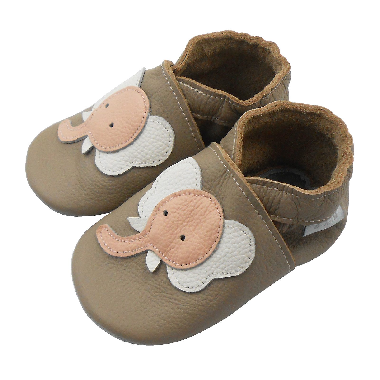 Basrakids Weiche Leder Krabbelschuh Hausschuhe Lederpuschen helle Lauflernschuh Handgenäht, weiche, leichte, flexible, rutschfest