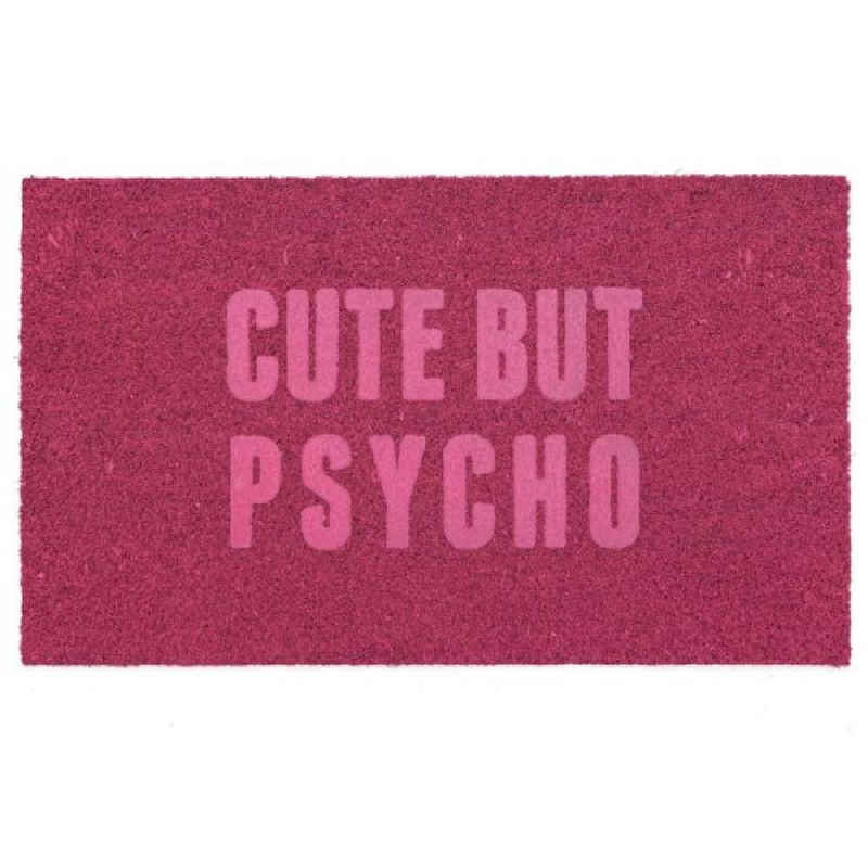Fußmatte Fußmatte Fraze Cute but Psycho Pink (45x75cm), PAD