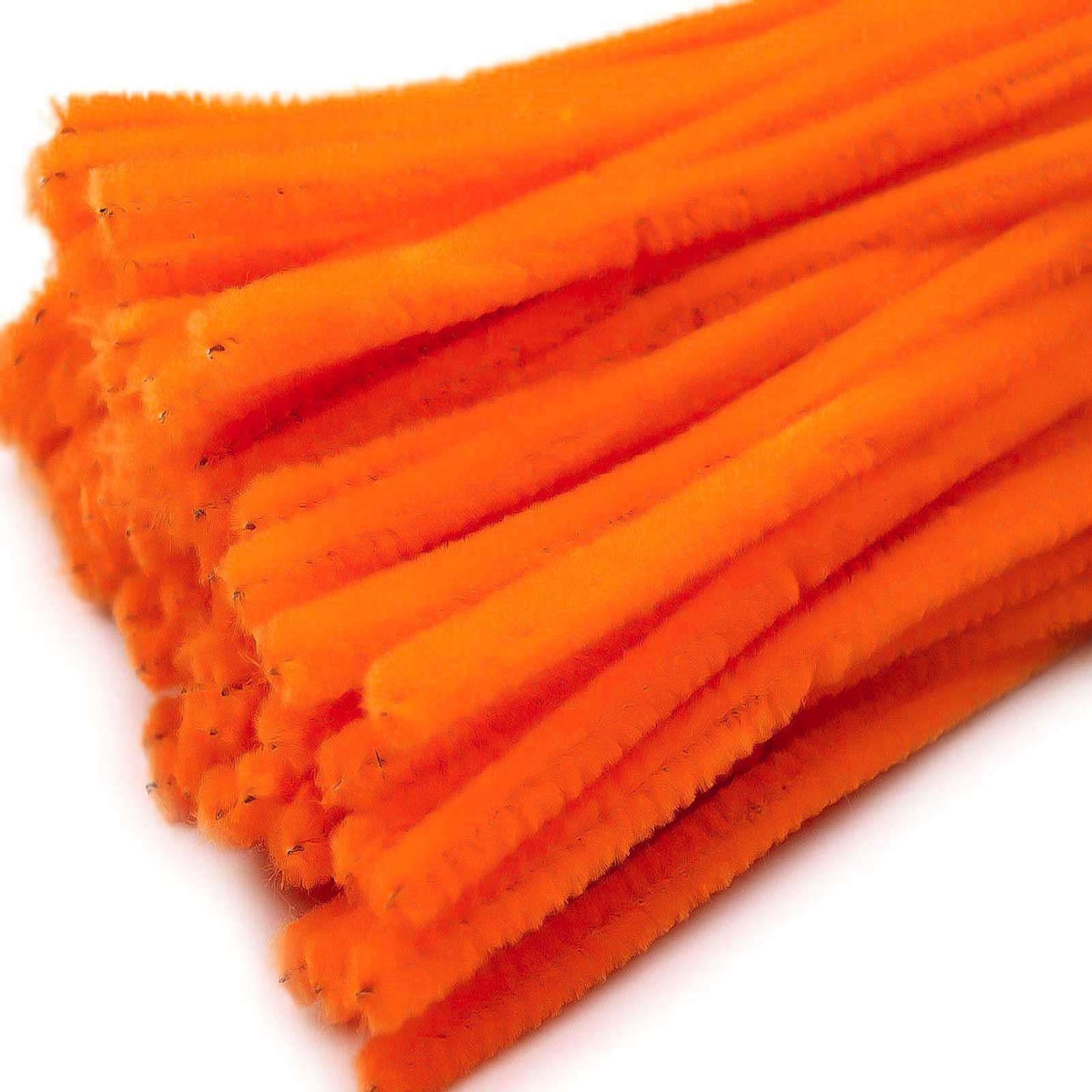 maDDma Basteldraht 20 Draht Pfeifenreiniger 6 mm Länge 30cm CHENILLE Farbe wählbar, neonorange