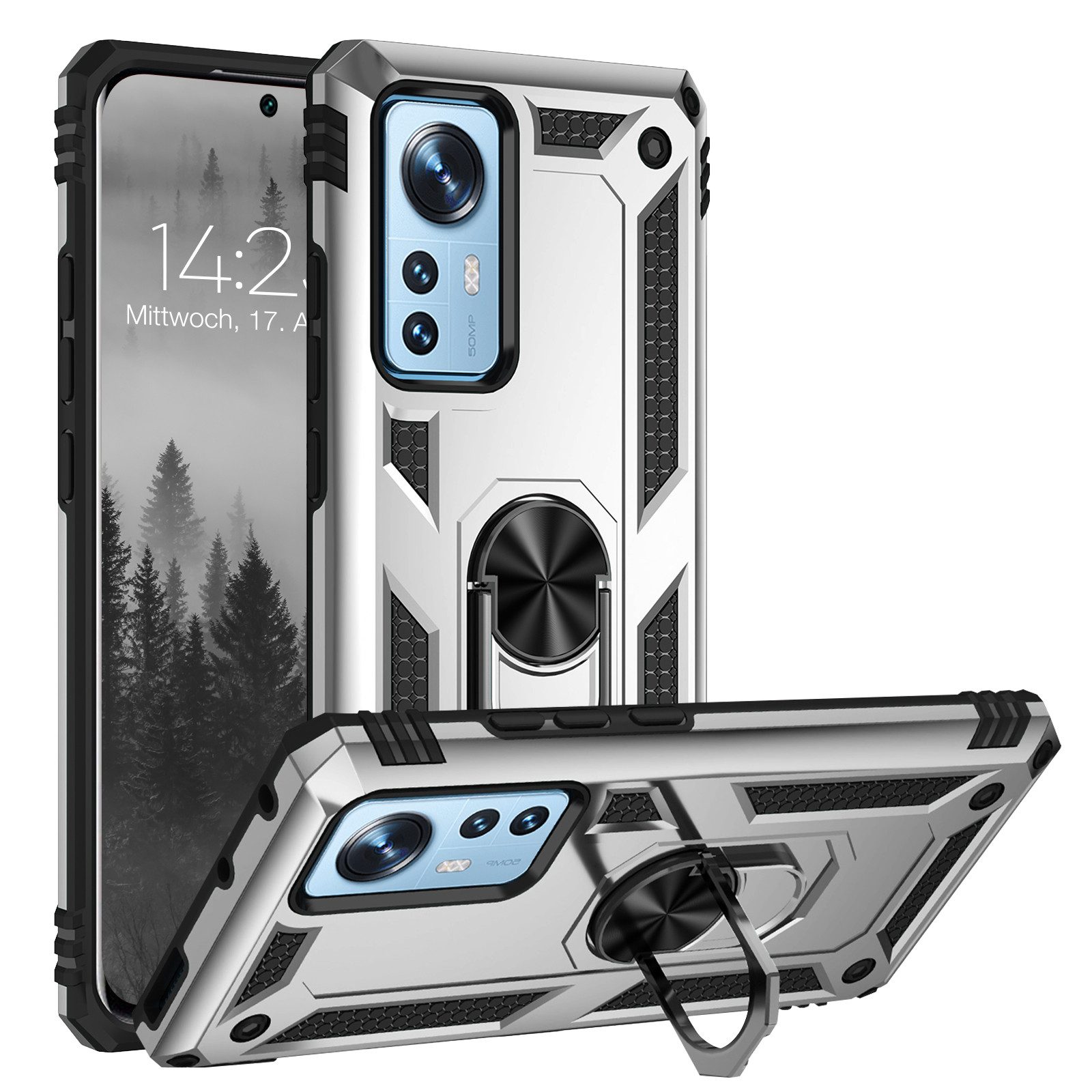 Tec-Expert Handyhülle Outdoor Cover Hülle für Xiaomi 12 5G / 12X 5G 6.28 Zoll, 6.28, Premium Hülle aus verstärktem Polycarbonat