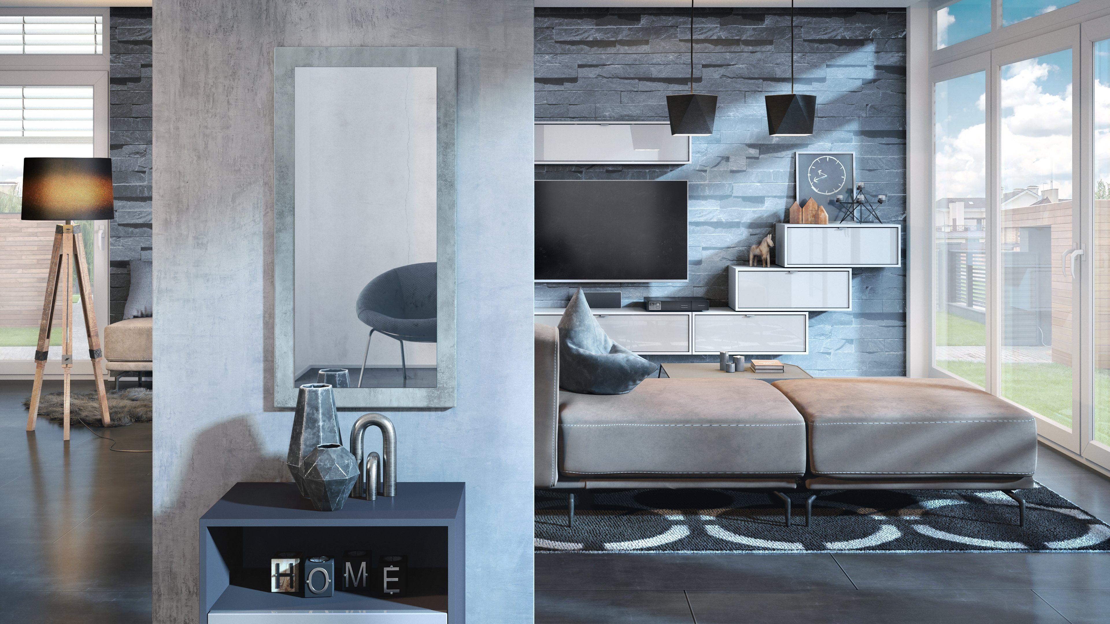 Vladon Wandspiegel Lima V1 (Wandspiegel, mit Rahmen im modernen Stil), Beto günstig online kaufen