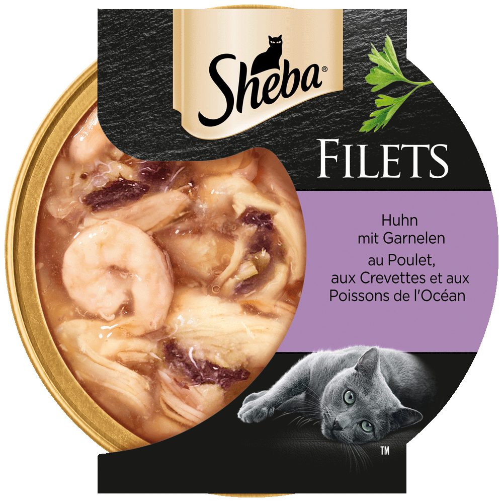 Sheba SHEBA® Schale Filets Huhn mit Garnelen 60g, für: Katze