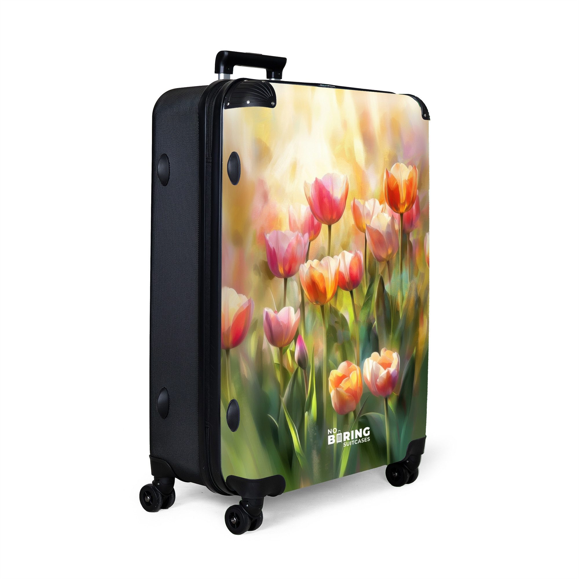 NoBoringSuitcases.com© Hartschalen-Trolley Tulpen mit sanftem blassgelben günstig online kaufen