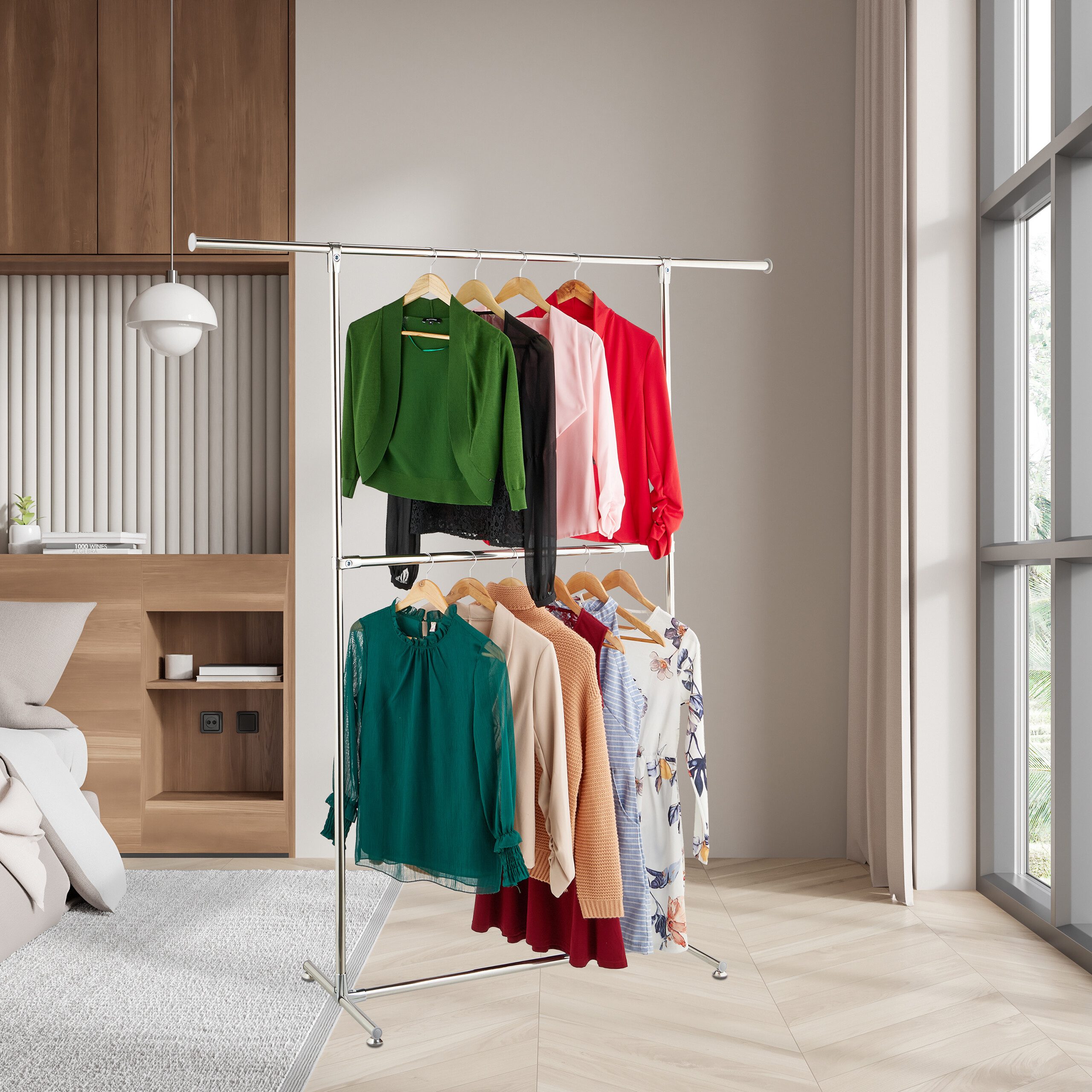 relaxdays Kleiderständer mit 2 Kleiderstange, (1 günstig online kaufen